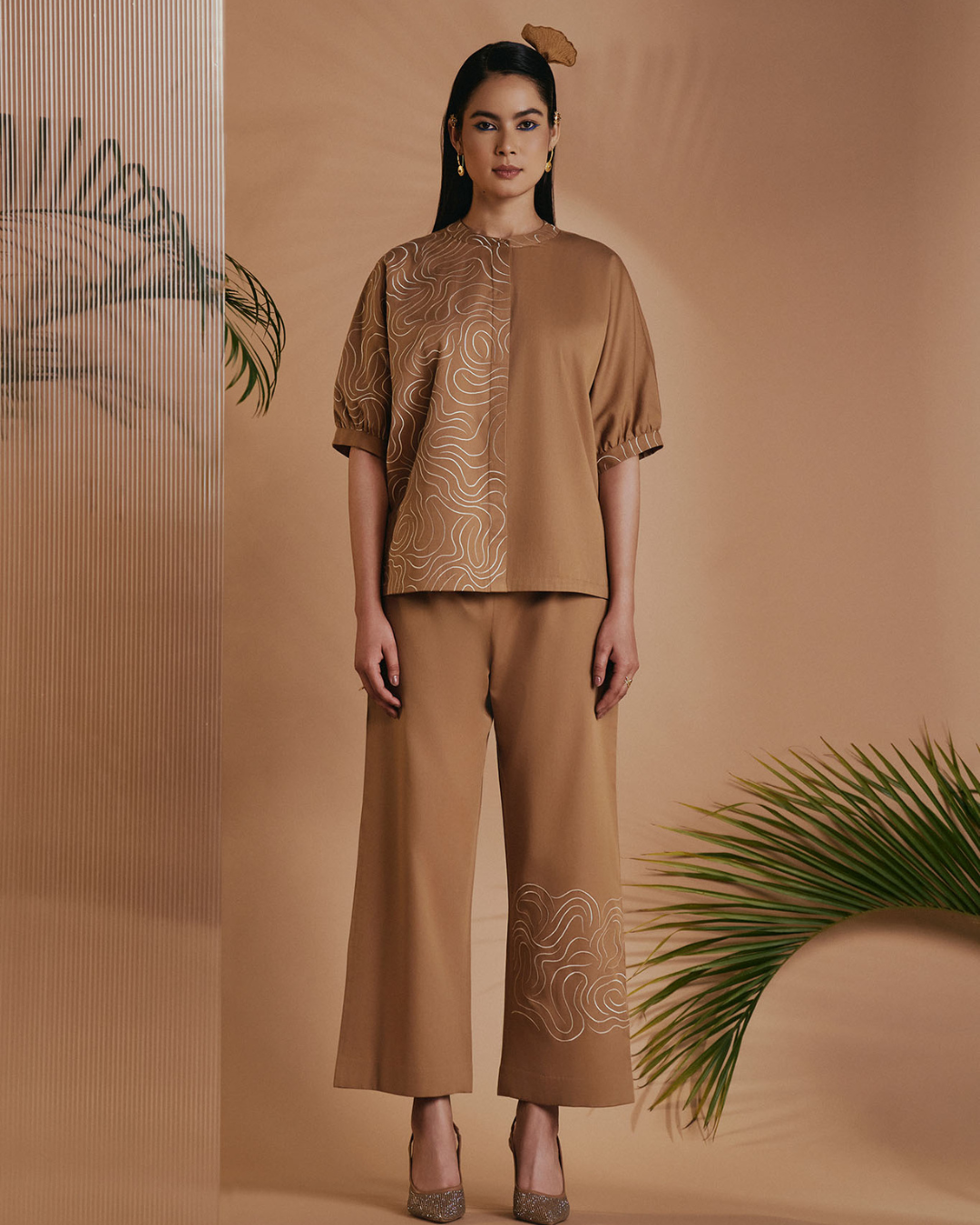 ORIGANI Brown Mirage Co-ord Set