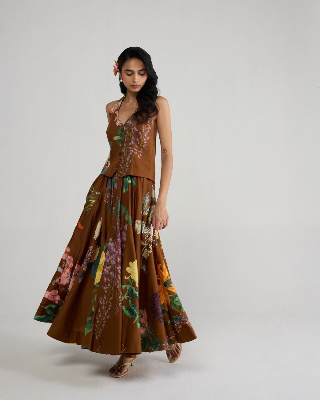 Emi Halterneck Waistcoat & Skirt Set