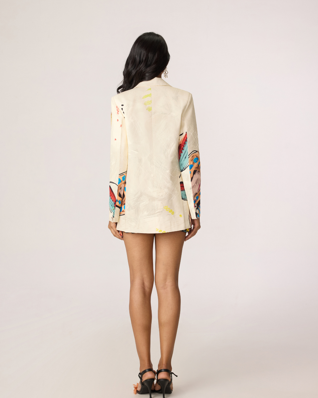 Rebekkah Blazer, Nyla Blouse & Sloane Skirt (Pastel Floral Set)- Saaksha Kinni