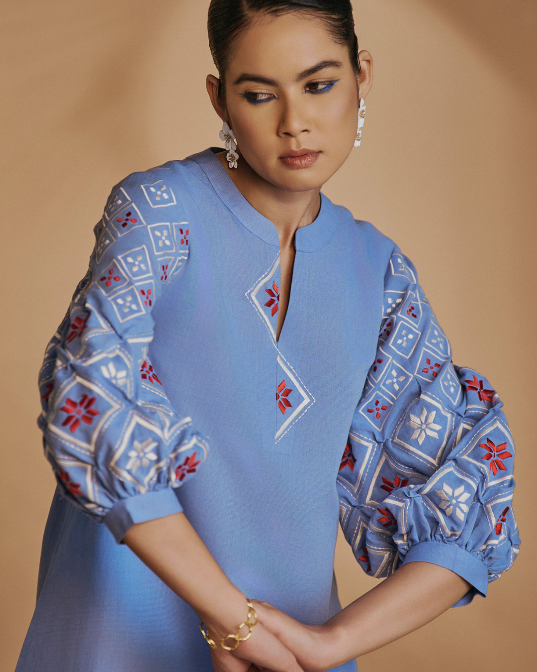 ORIGANI Blue Rainforest Tunic Dress