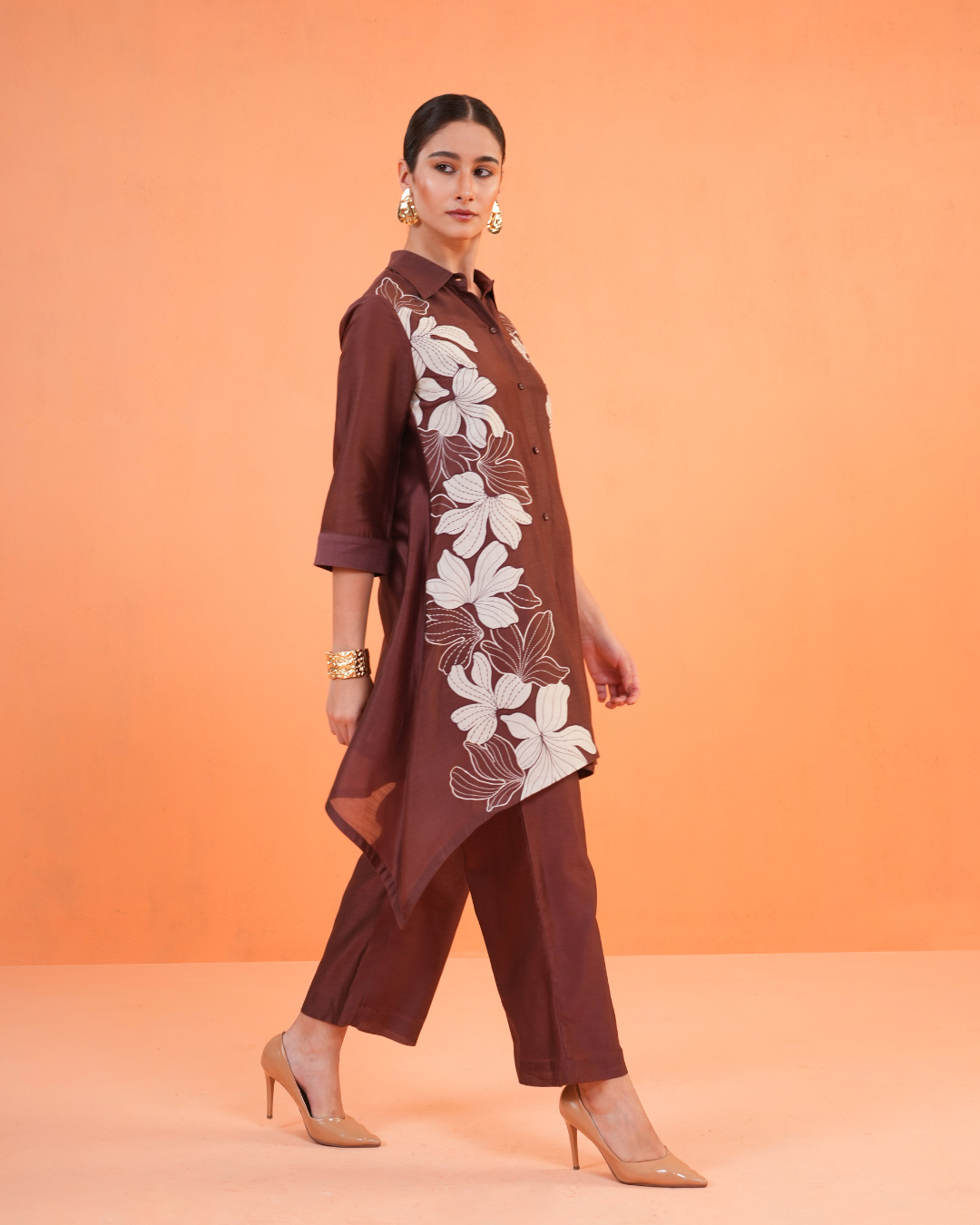 ORIGANI Brown Noir Tunic Set