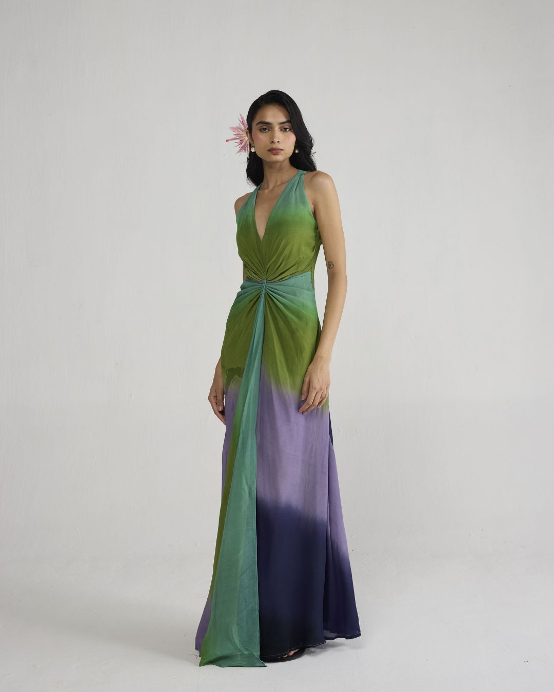 Hana V-Neck Draped Dress