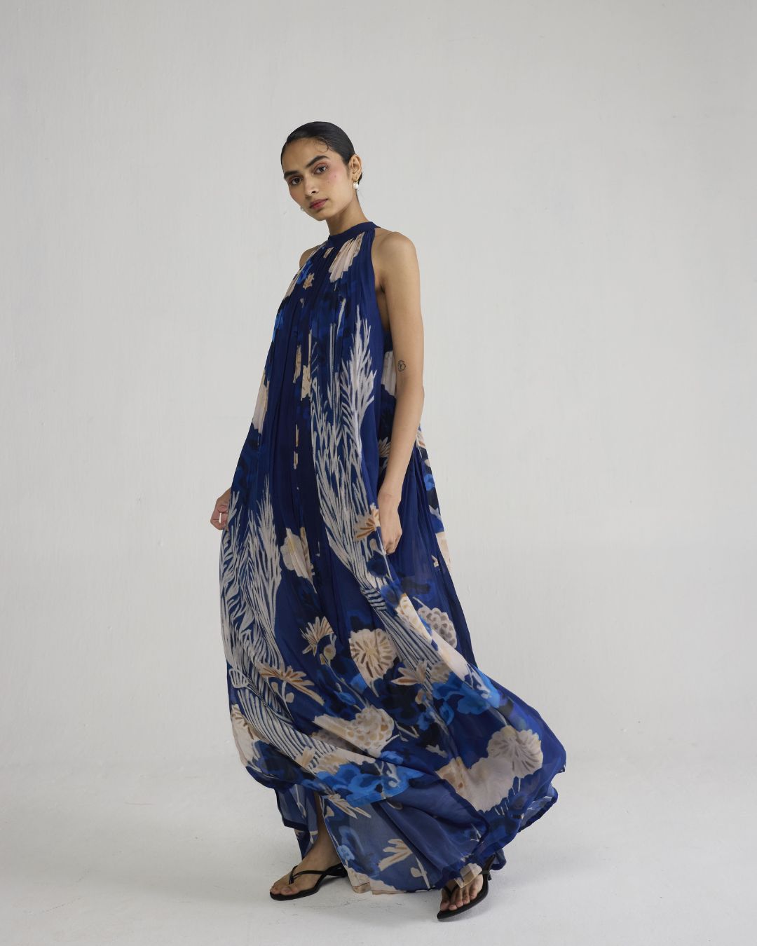 Ren Halterneck Crepe Dress