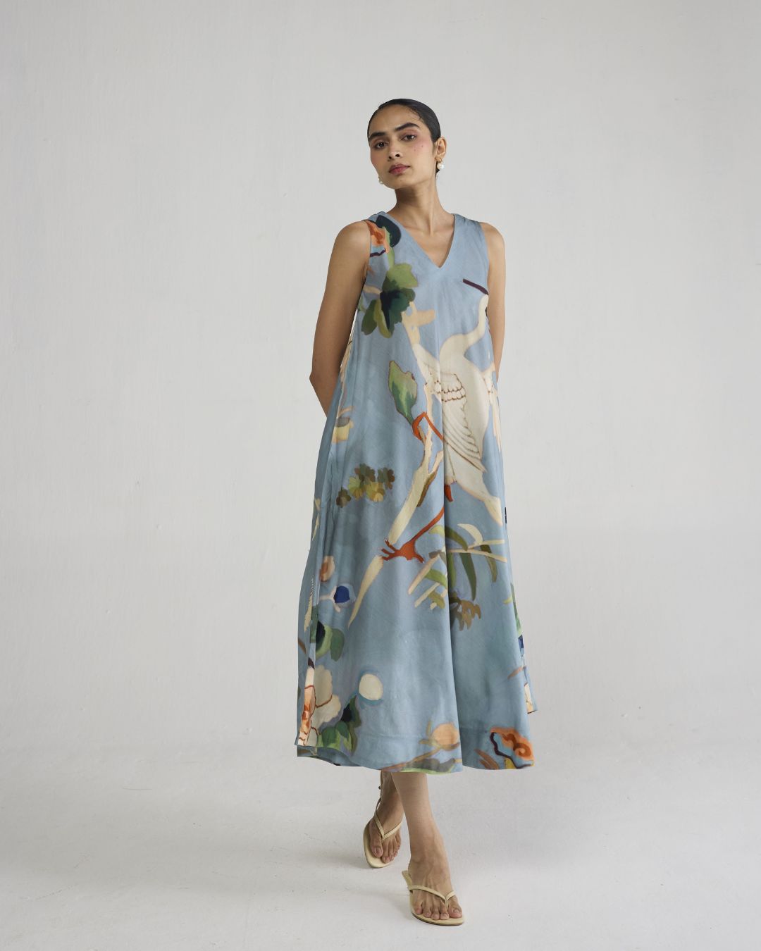 ASAGAO V - NECK DRESS