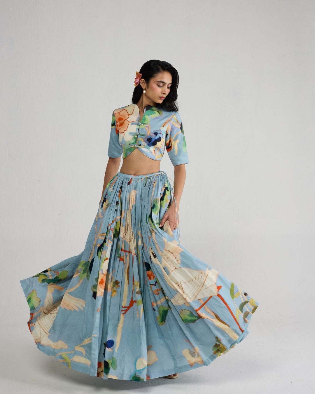 Assagao Blouse &amp; Skirt Set