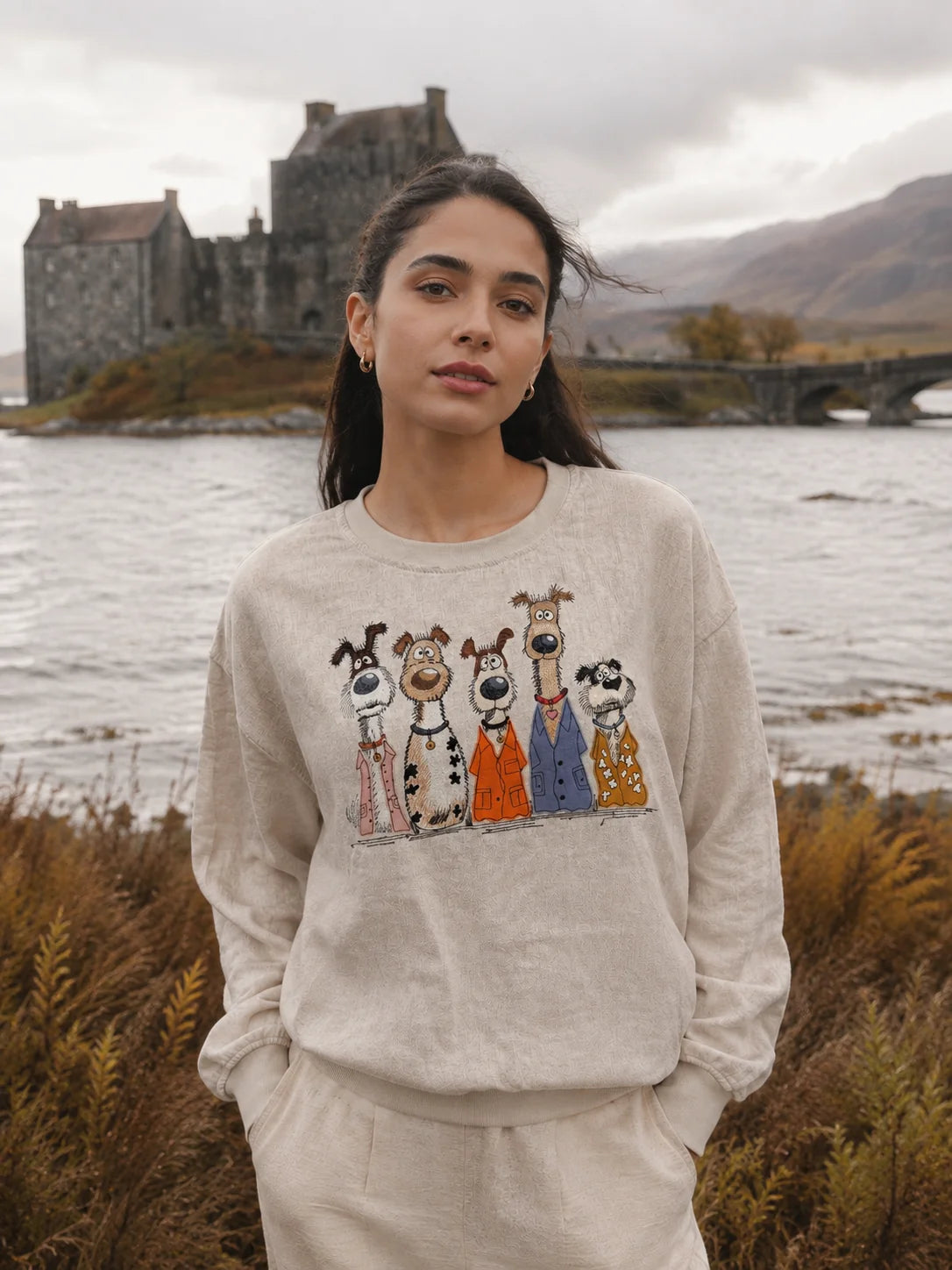 OATMEAL 5 DOGS SWEATSHIRT