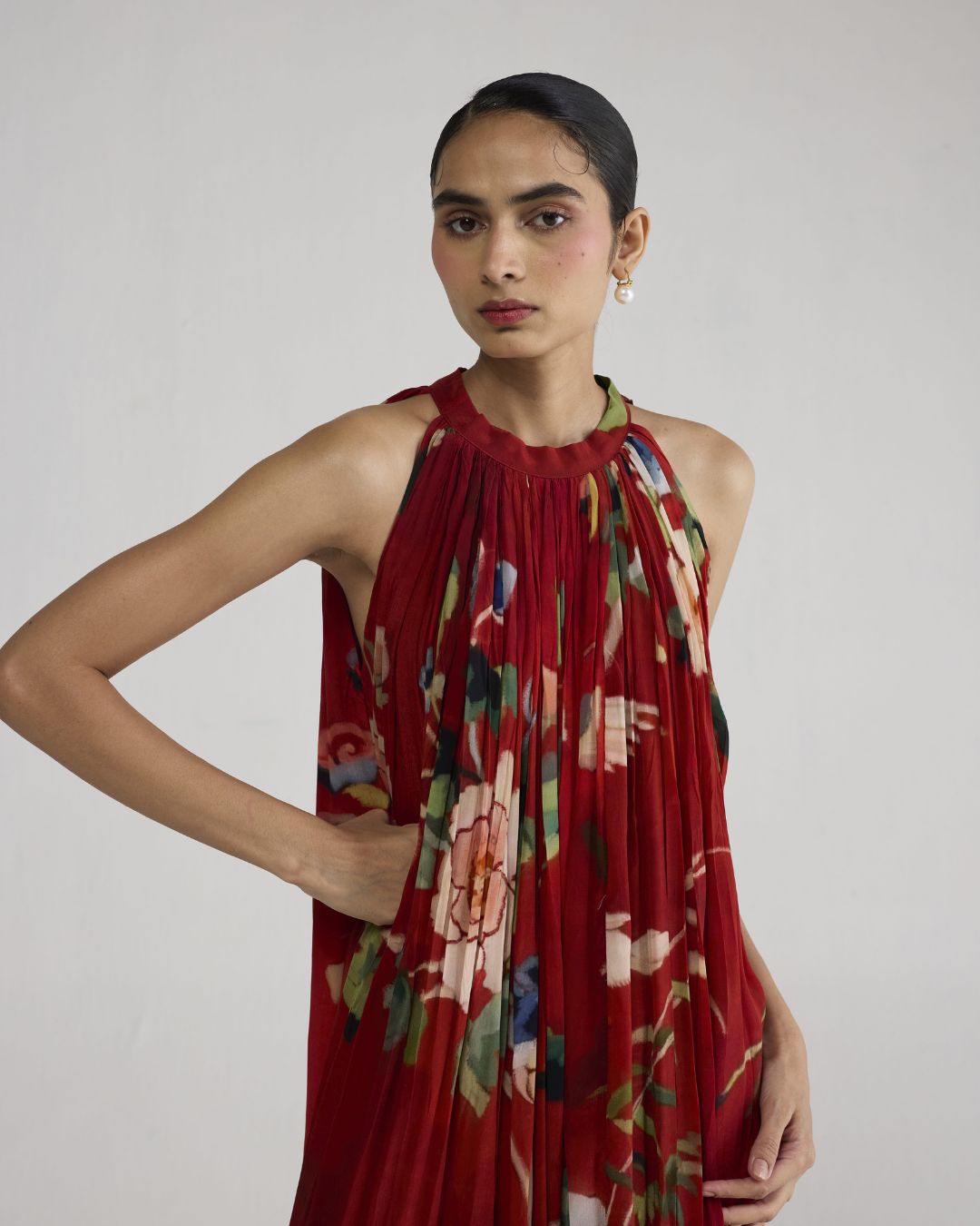 BARA CREPE HALTERNECK DRESS