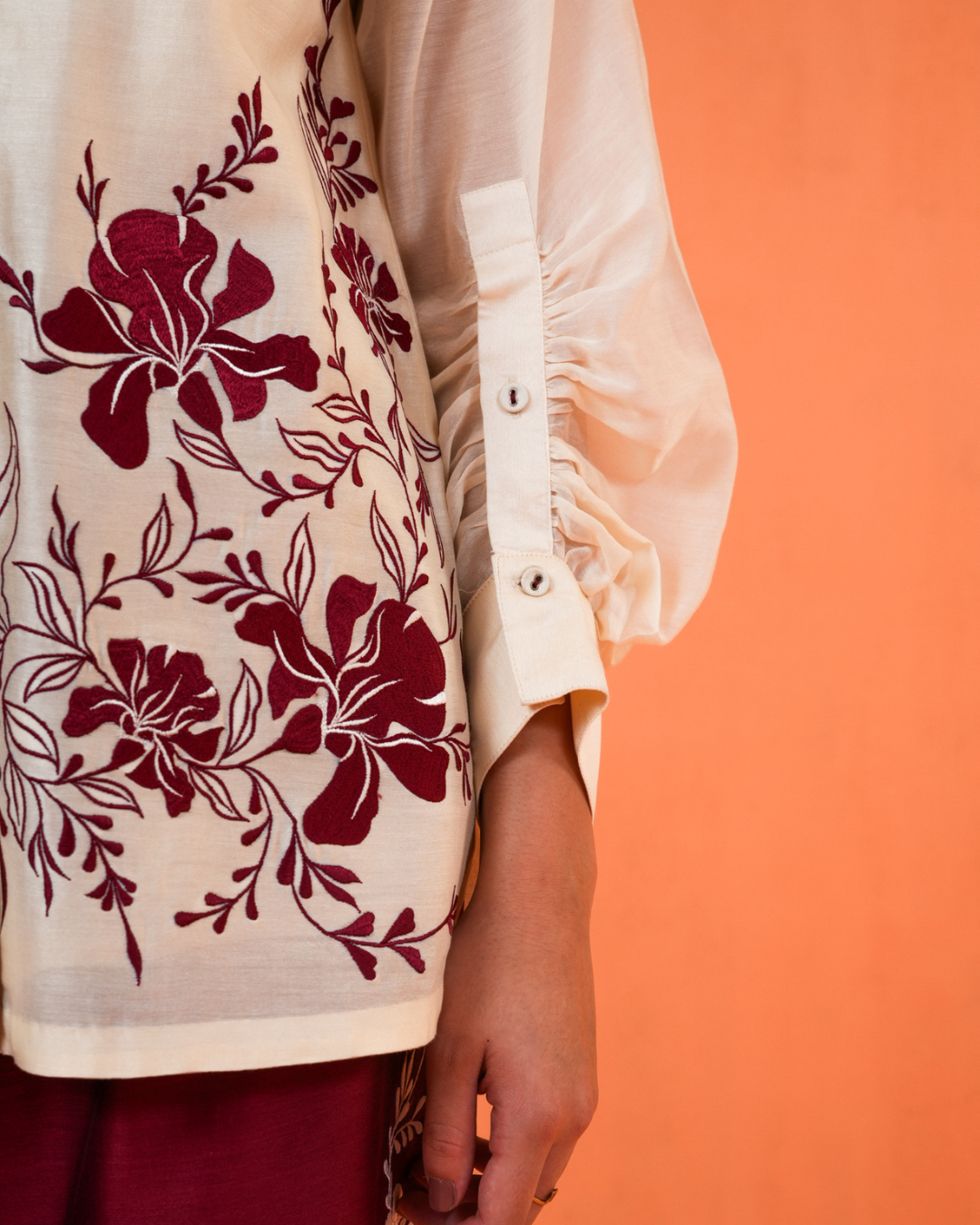 ORIGANI Maroon Mirage Co-ord Set