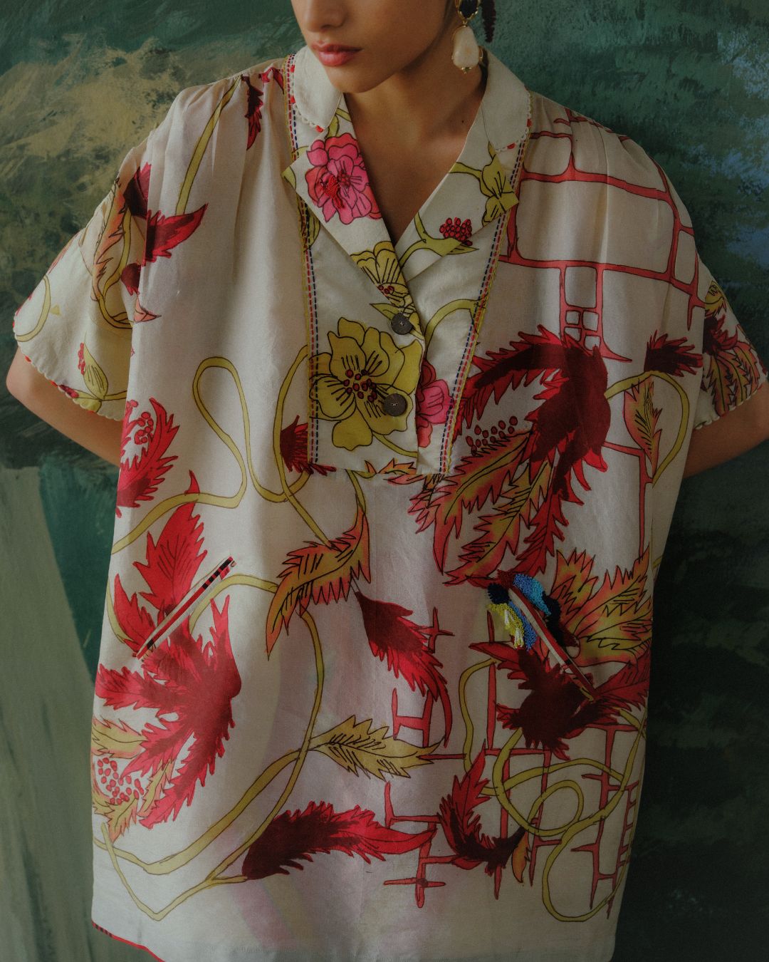 Ivory Vine Kaftan Set