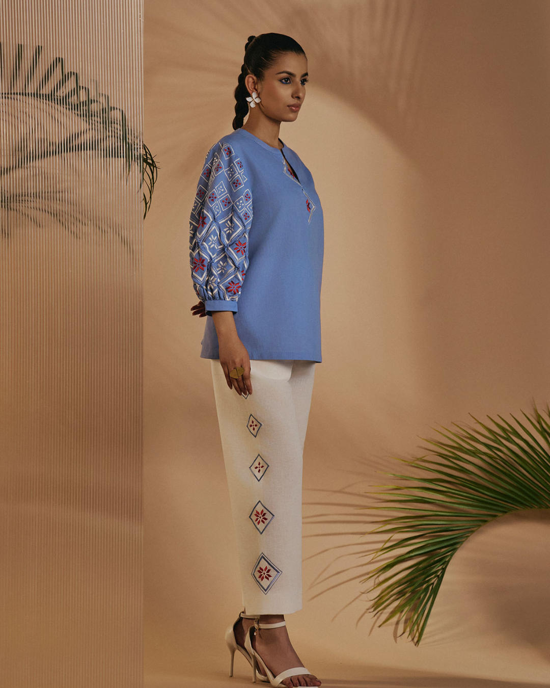ORIGANI Blue Rainforest Blouse