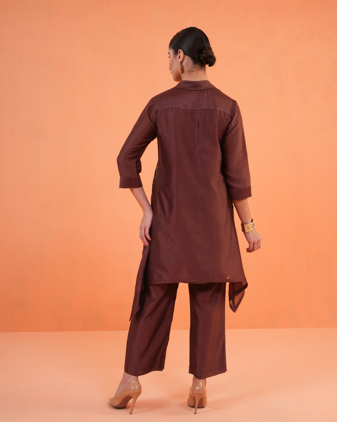 ORIGANI Brown Noir Tunic Set