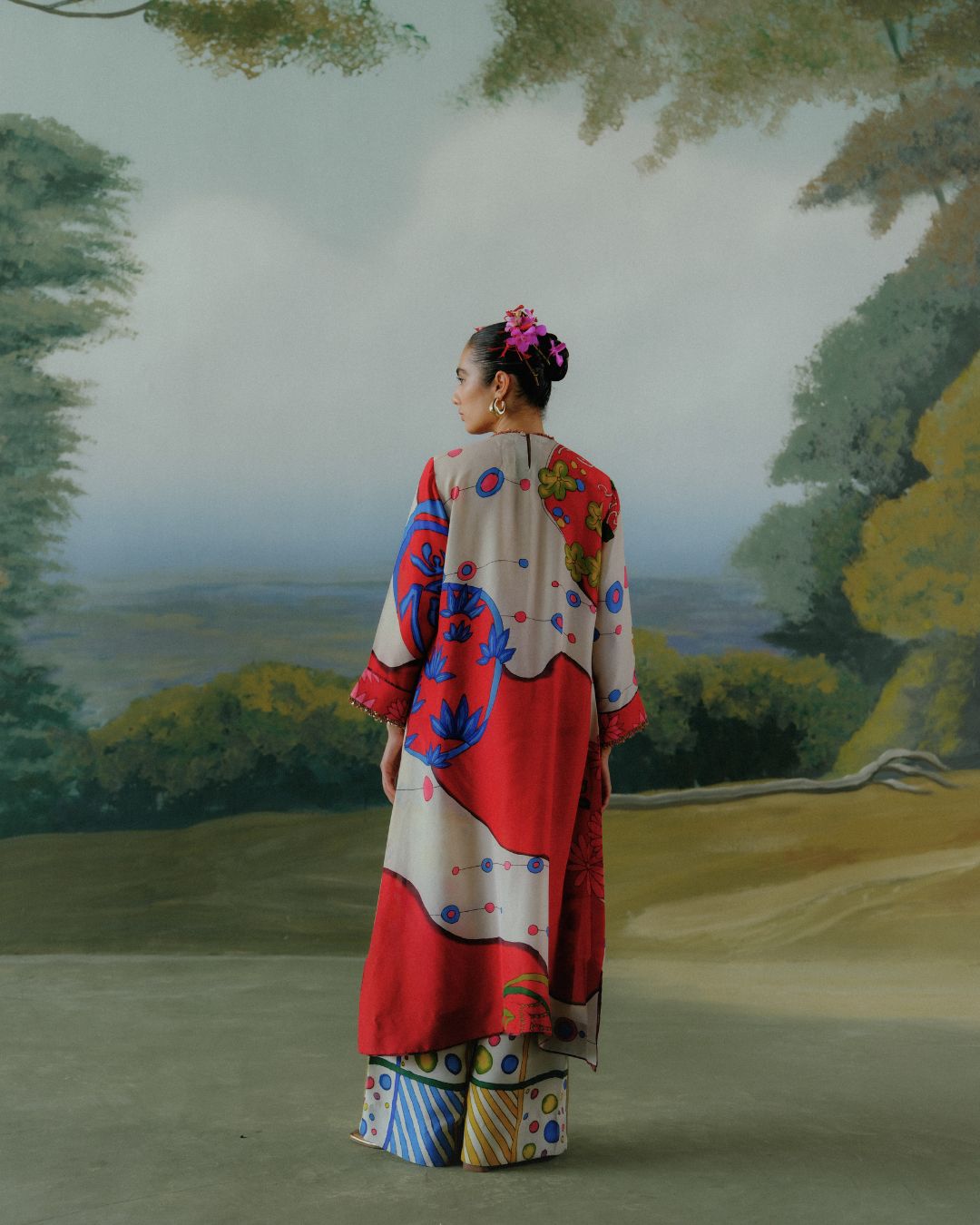 Crimson Wave Kurta Set