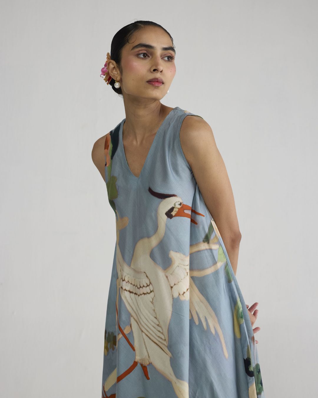 ASAGAO V - NECK DRESS