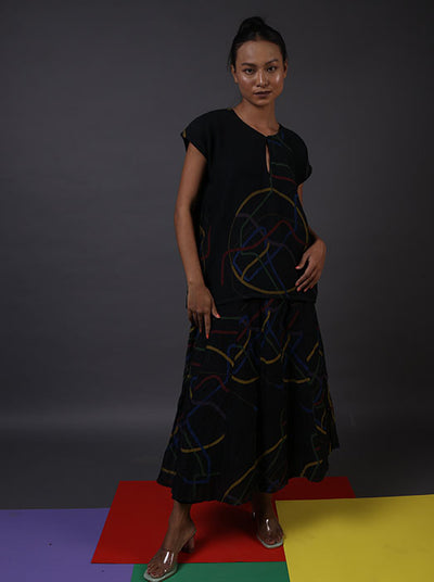 Chanderi TRK Black Skirt
