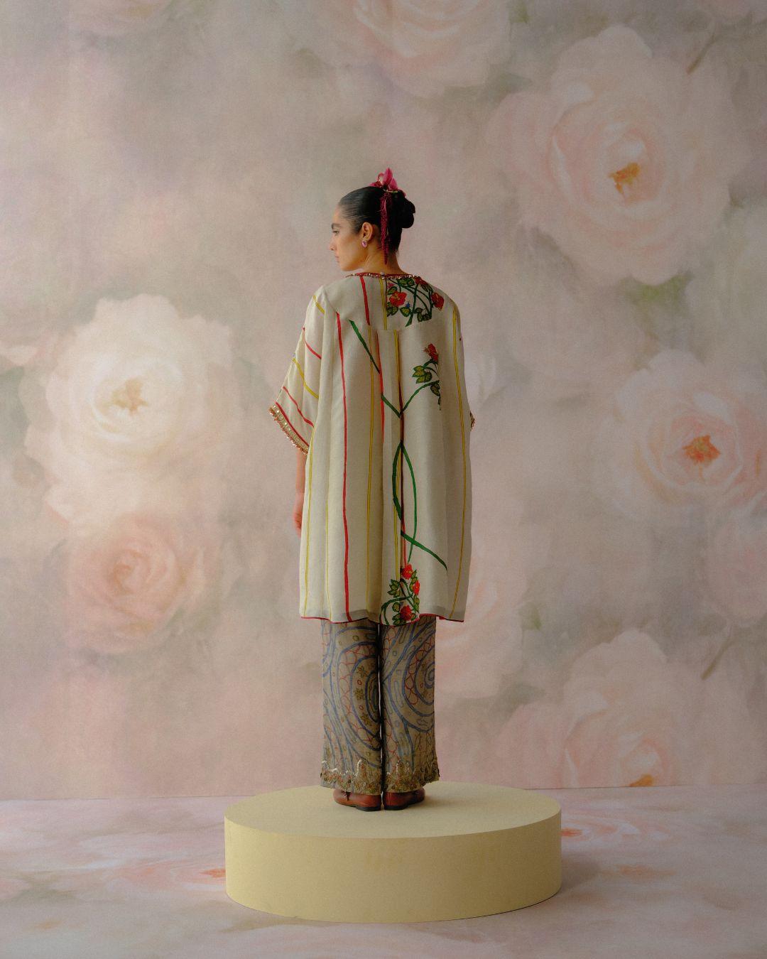 Floral Stripe Kurta Set