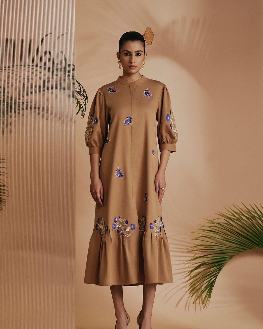 ORIGANI Brown Savanna Midi Dress