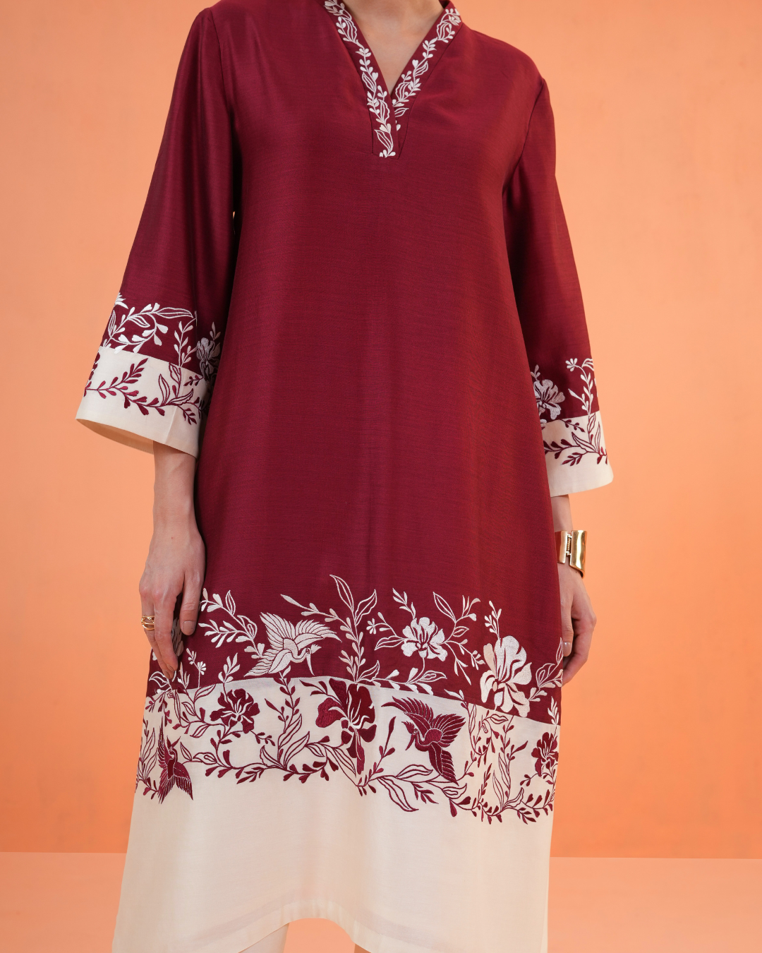 ORIGANI Maroon Eternal Suit Set