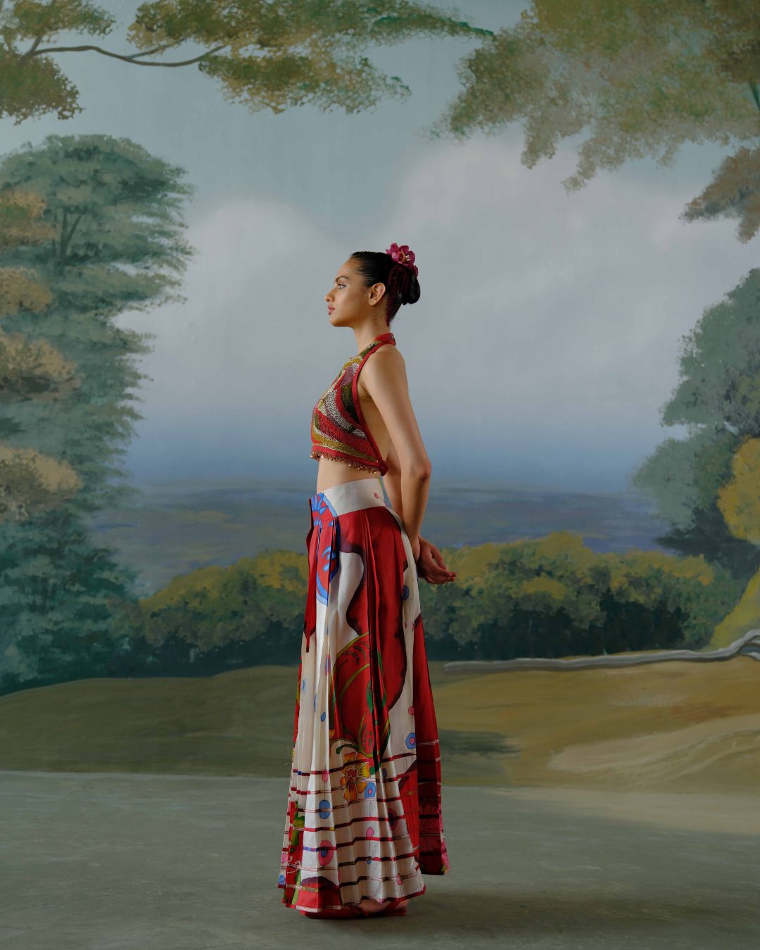 Scarlet Meadow Skirt Set