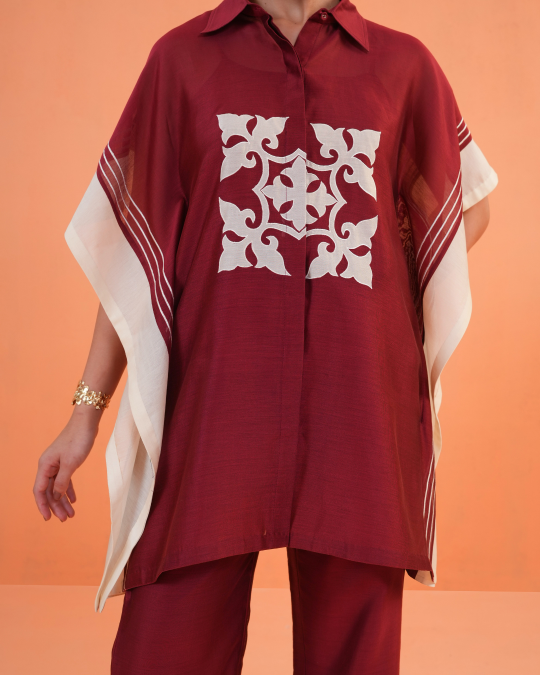 ORIGANI Maroon Medina Tunic Set