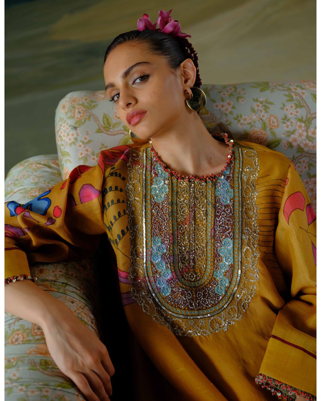 Ochre Garden Kurta Set