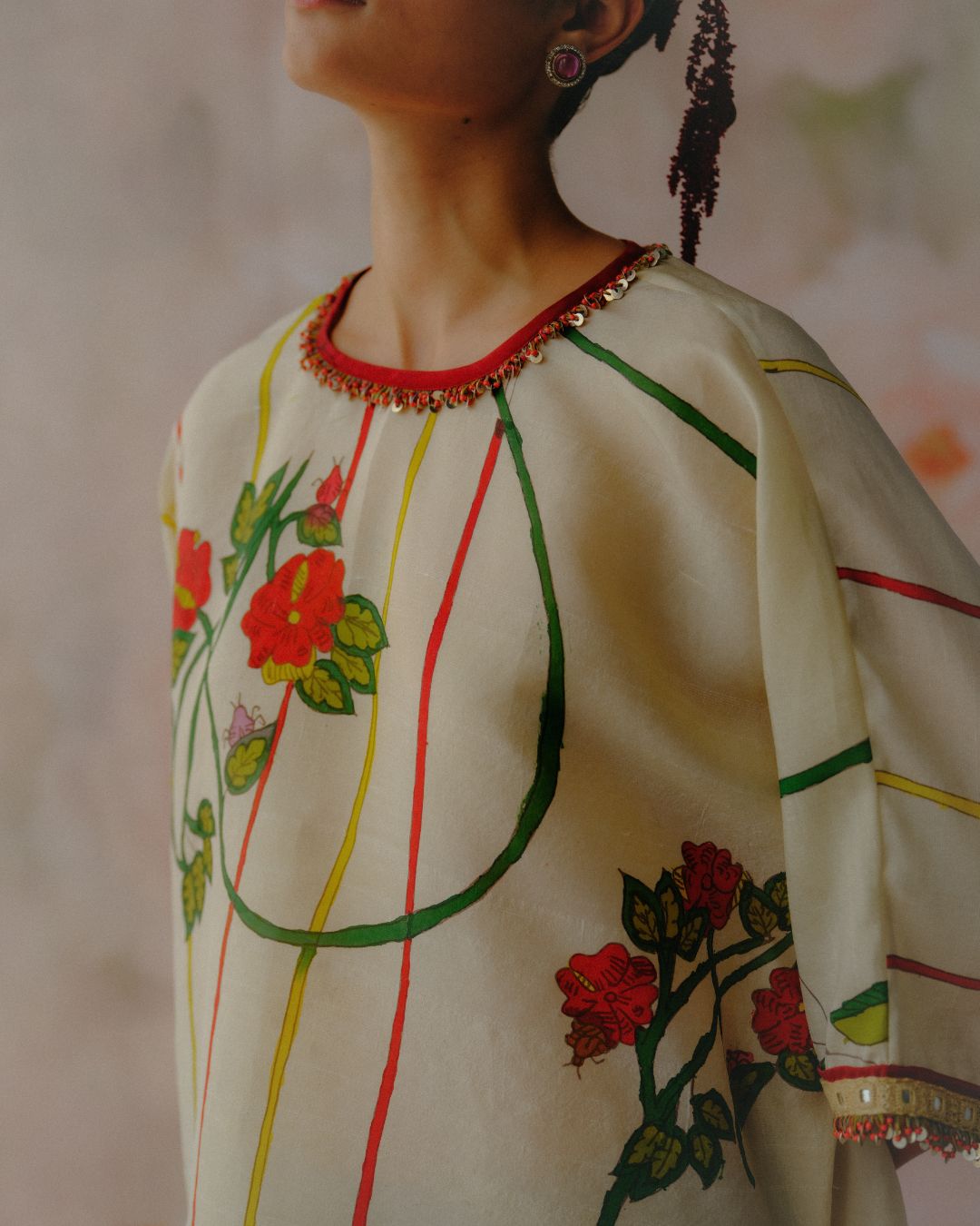 Floral Stripe Kurta Set