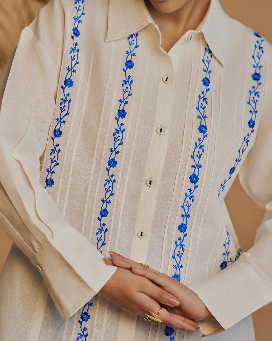 ORIGANI Ivory Blue Reverie Shirt