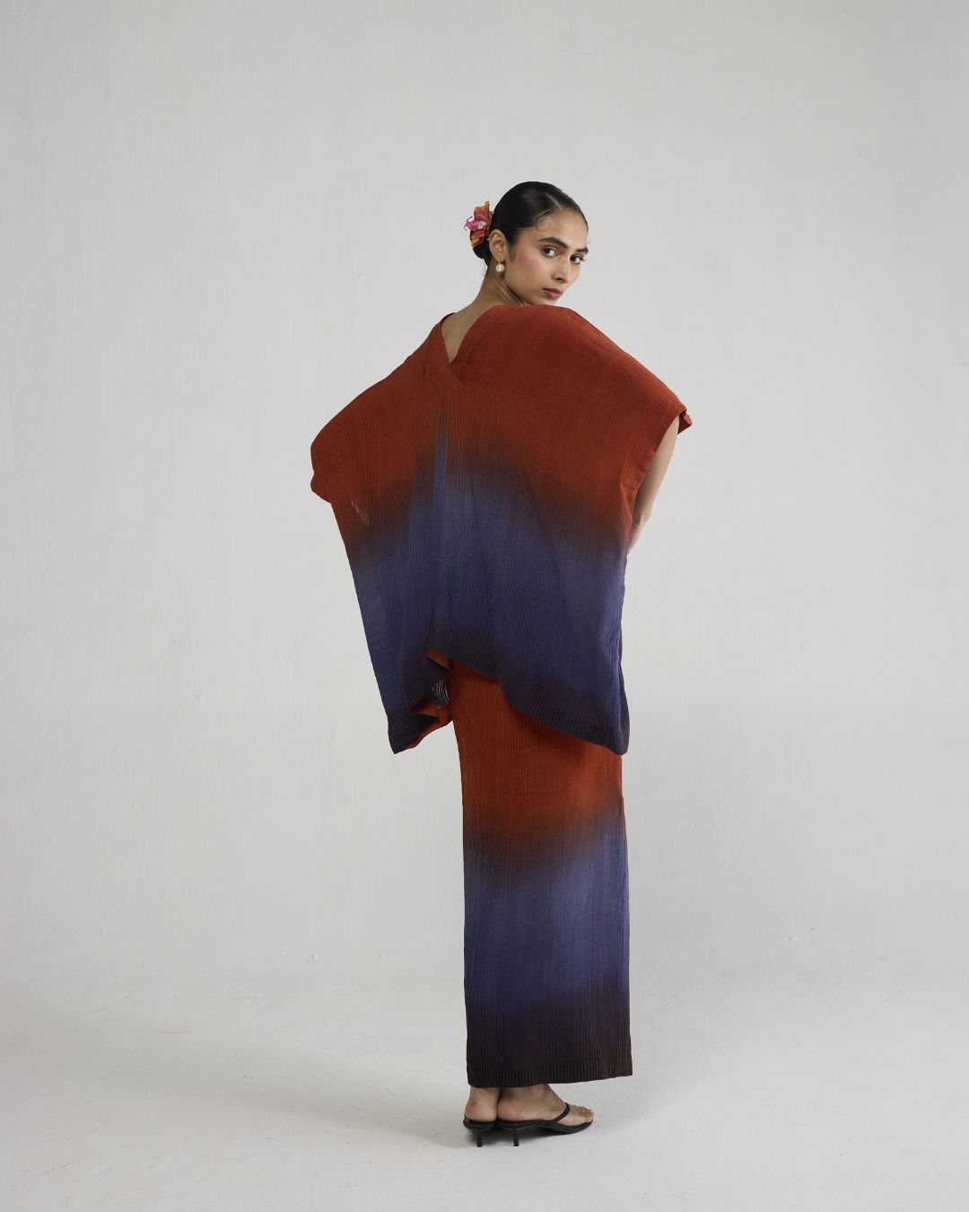 Ume Pintucks Waterfall Kaftan Top
