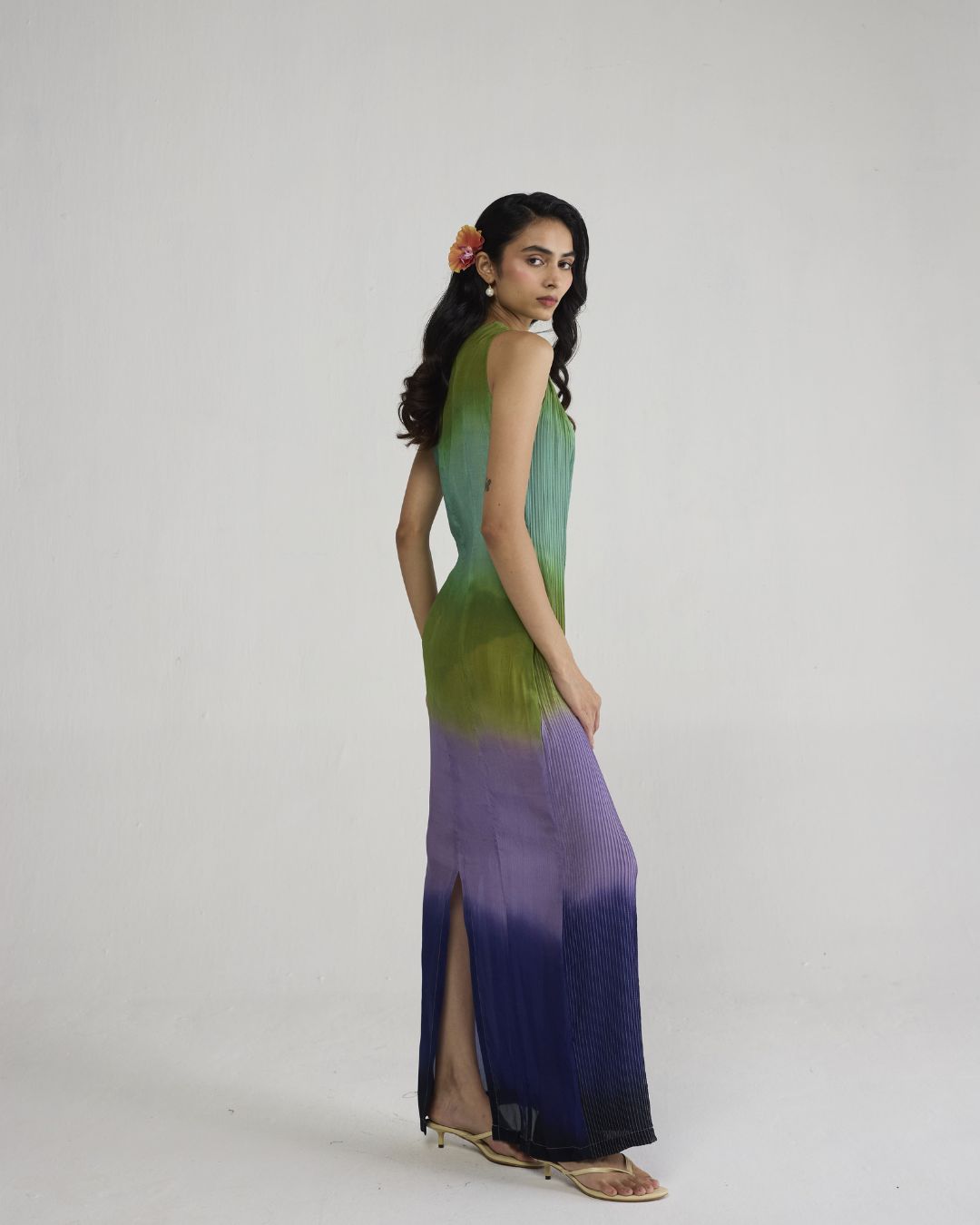 Hana Pintucks Crepe Dress