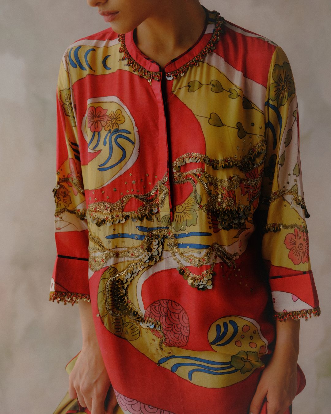 Scarlet Bloom Kurta Set