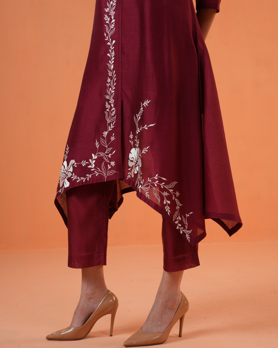 ORIGANI Maroon Mirage Suit Set