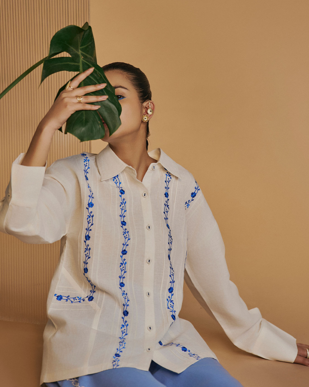 ORIGANI Ivory Blue Reverie Shirt