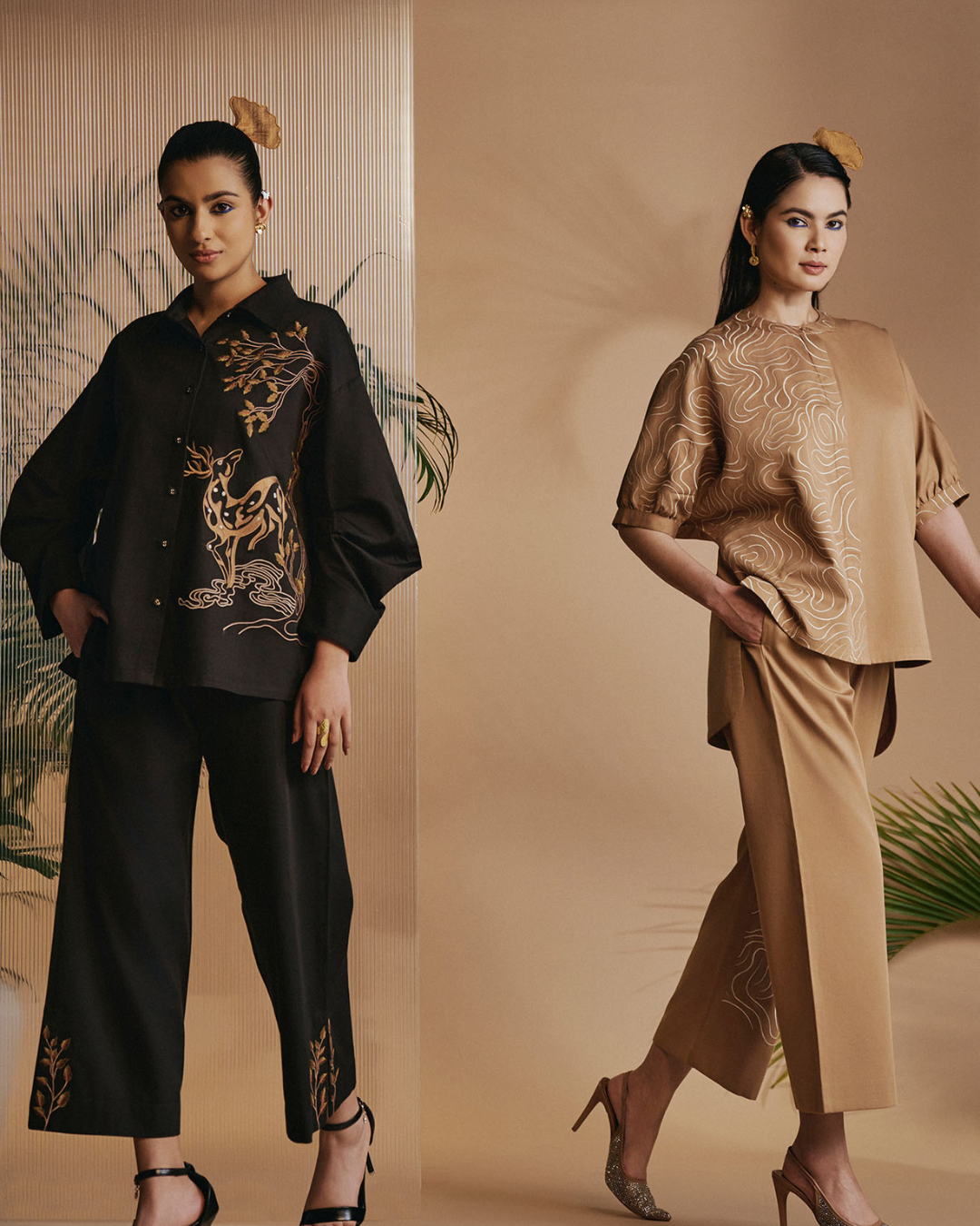 ORIGANI Brown Mirage Co-ord Set