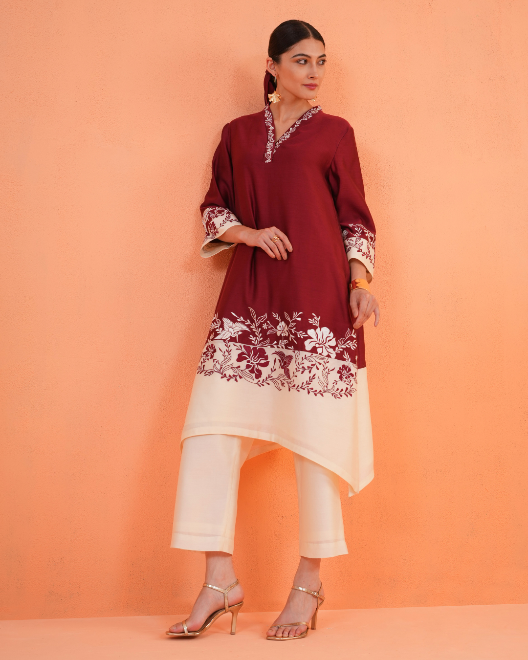 ORIGANI Maroon Eternal Suit Set