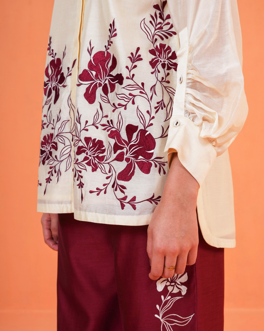 ORIGANI Maroon Mirage Co-ord Set