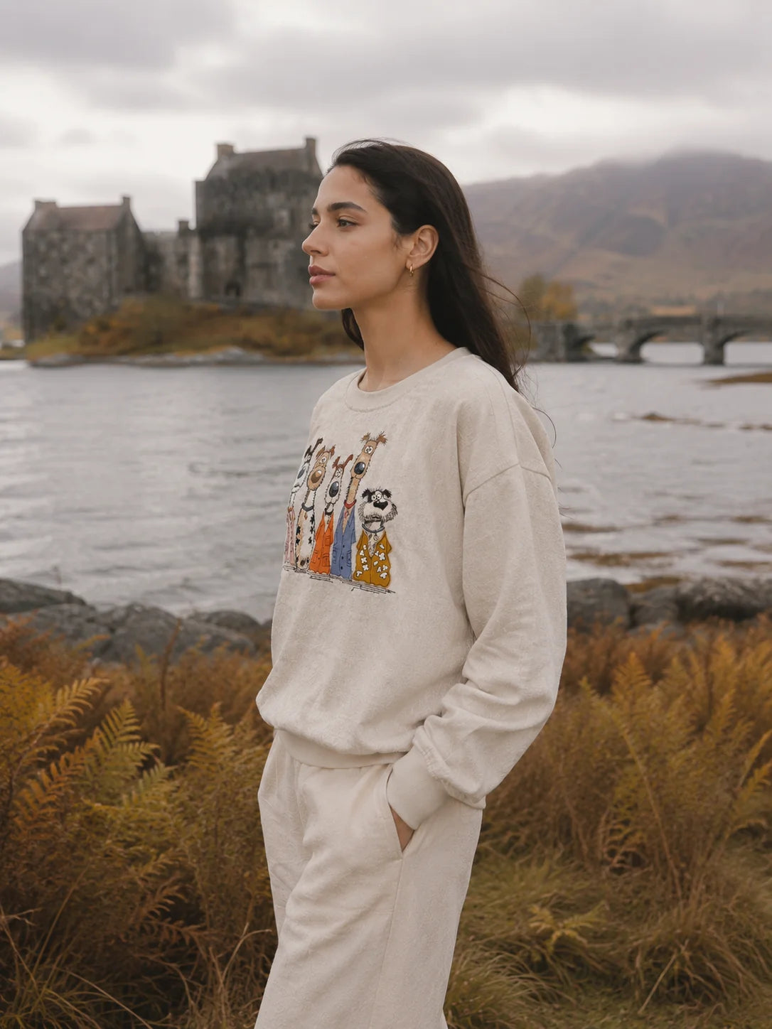 OATMEAL 5 DOGS SWEATSHIRT