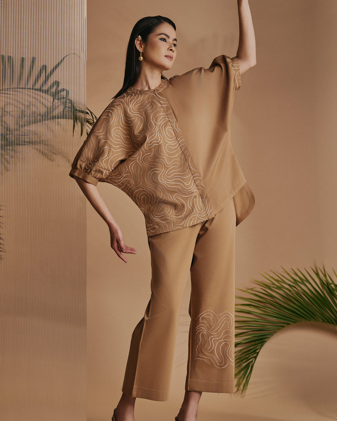 ORIGANI Brown Mirage Co-ord Set