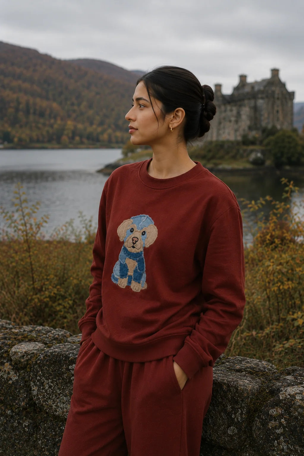 RUST DENIM DOG SWEATSHIRT