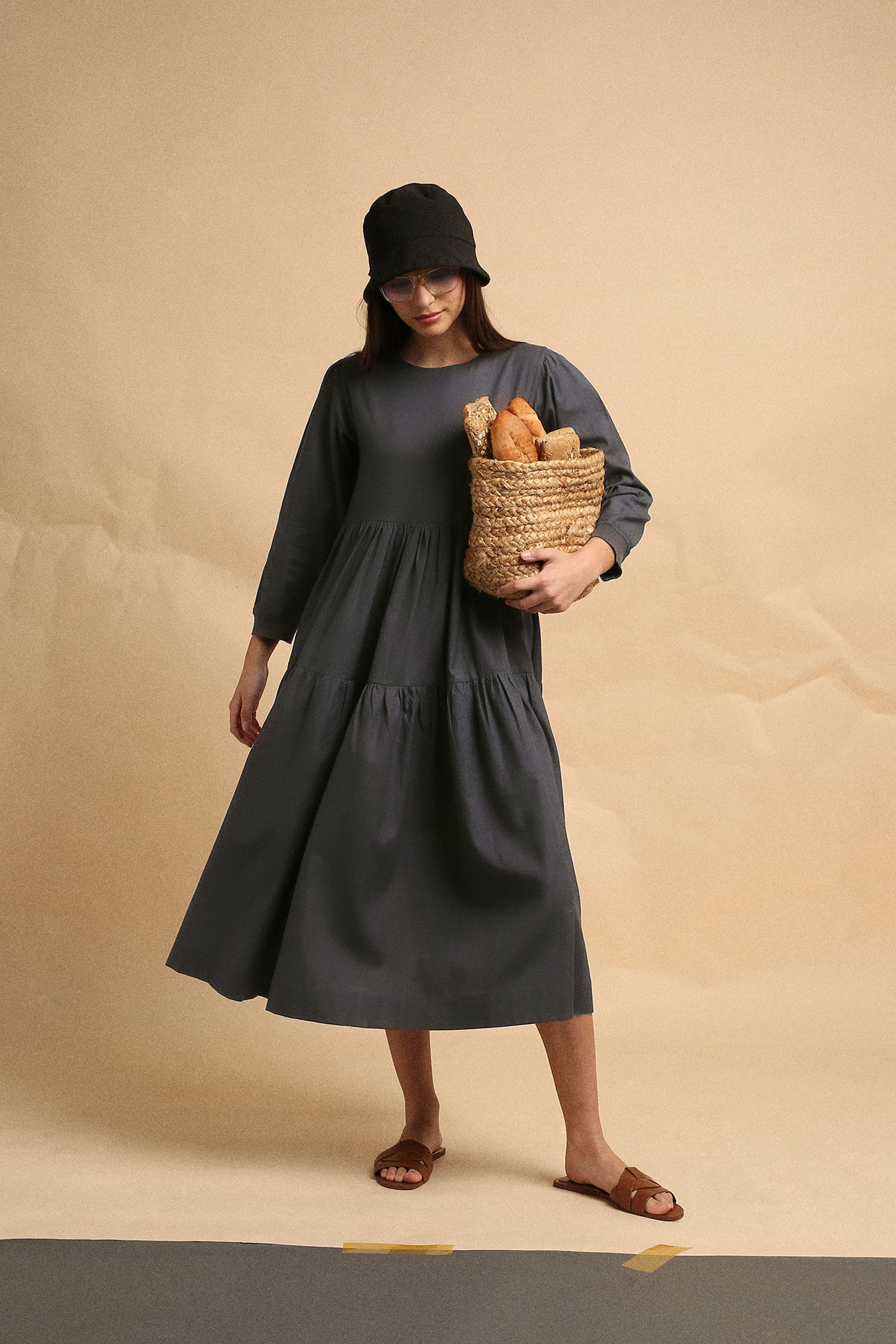 Ash Gray Rib Vasara Dress (Mati)