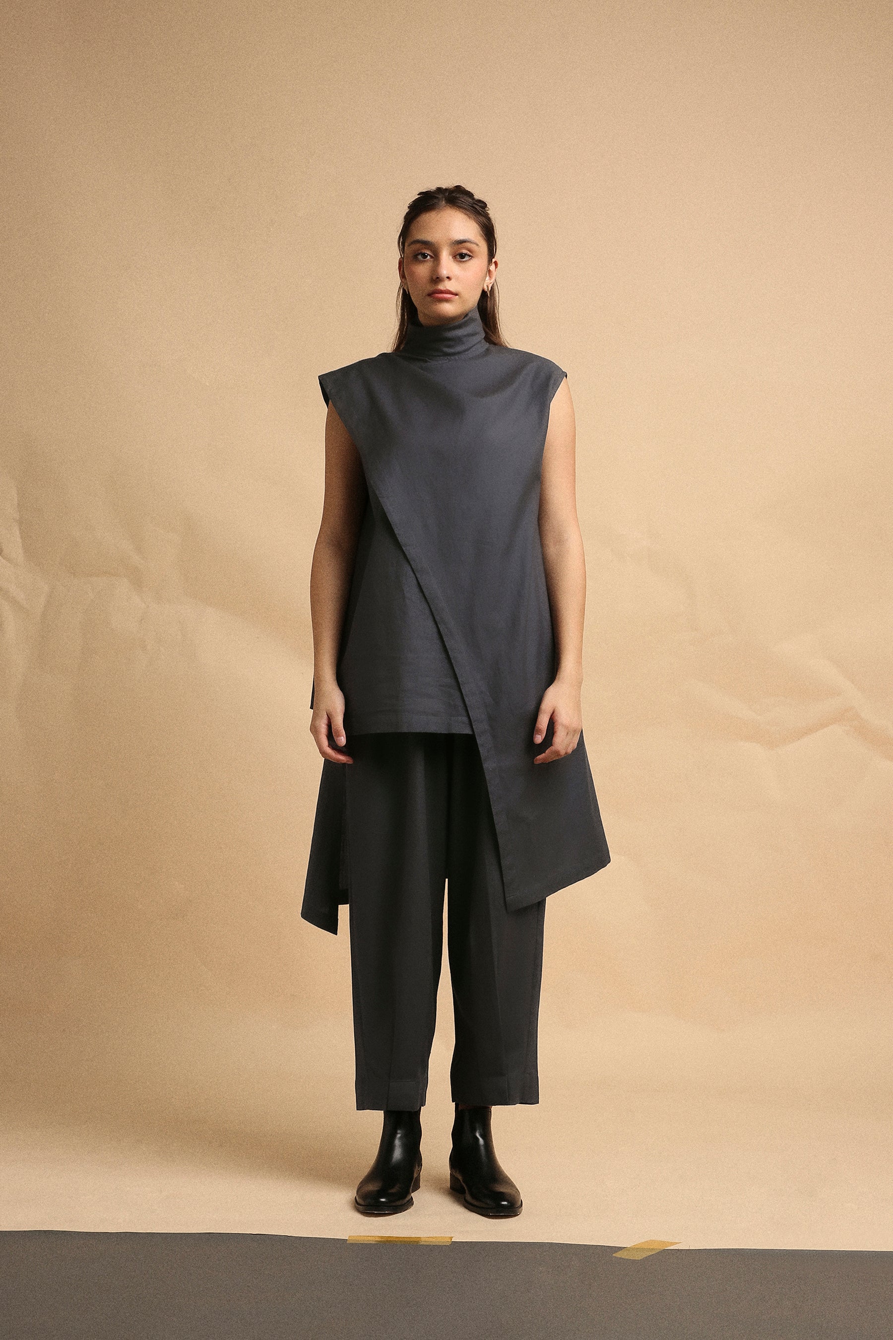 Ash Gray Toga Co-Ord Set (2 PCS) - Mati