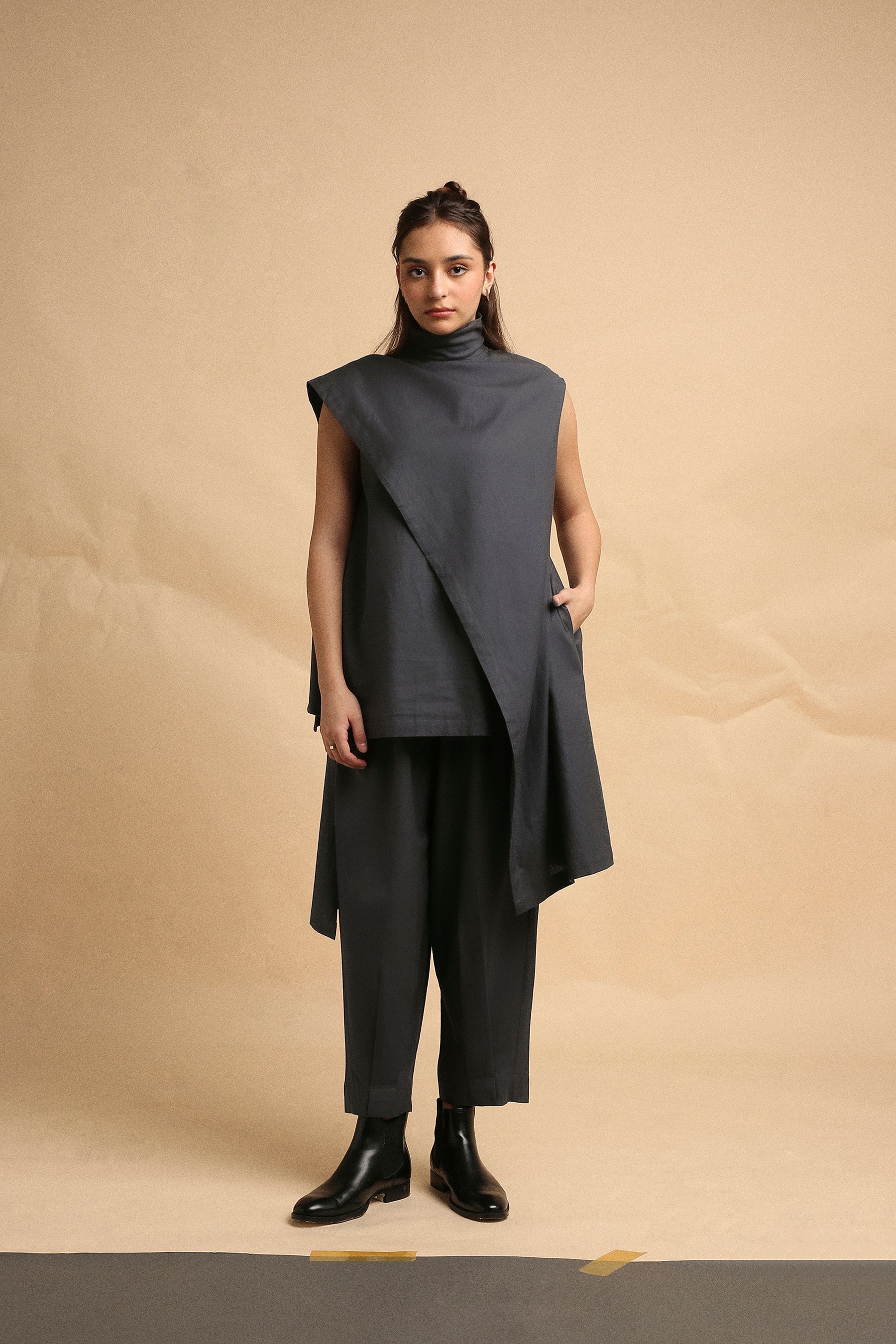 Ash Gray Toga Co-Ord Set (2 PCS) - Mati