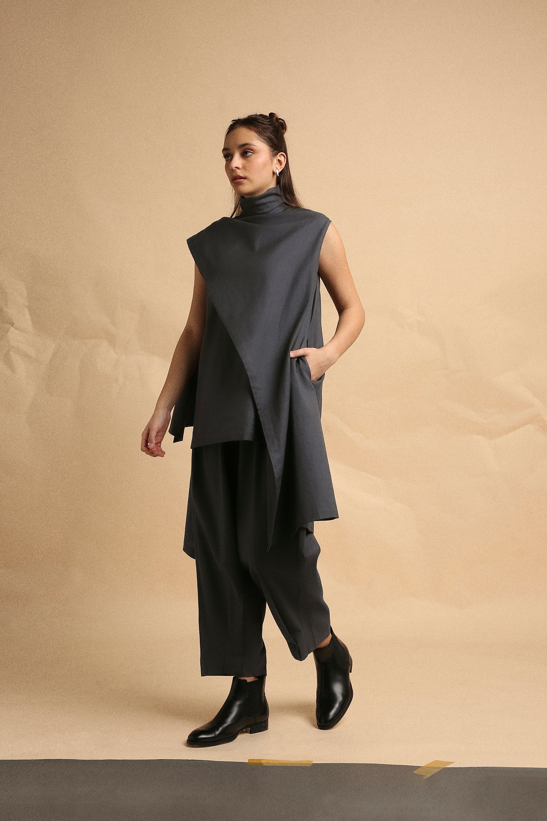 Ash Gray Toga Co-Ord Set (2 PCS) - Mati