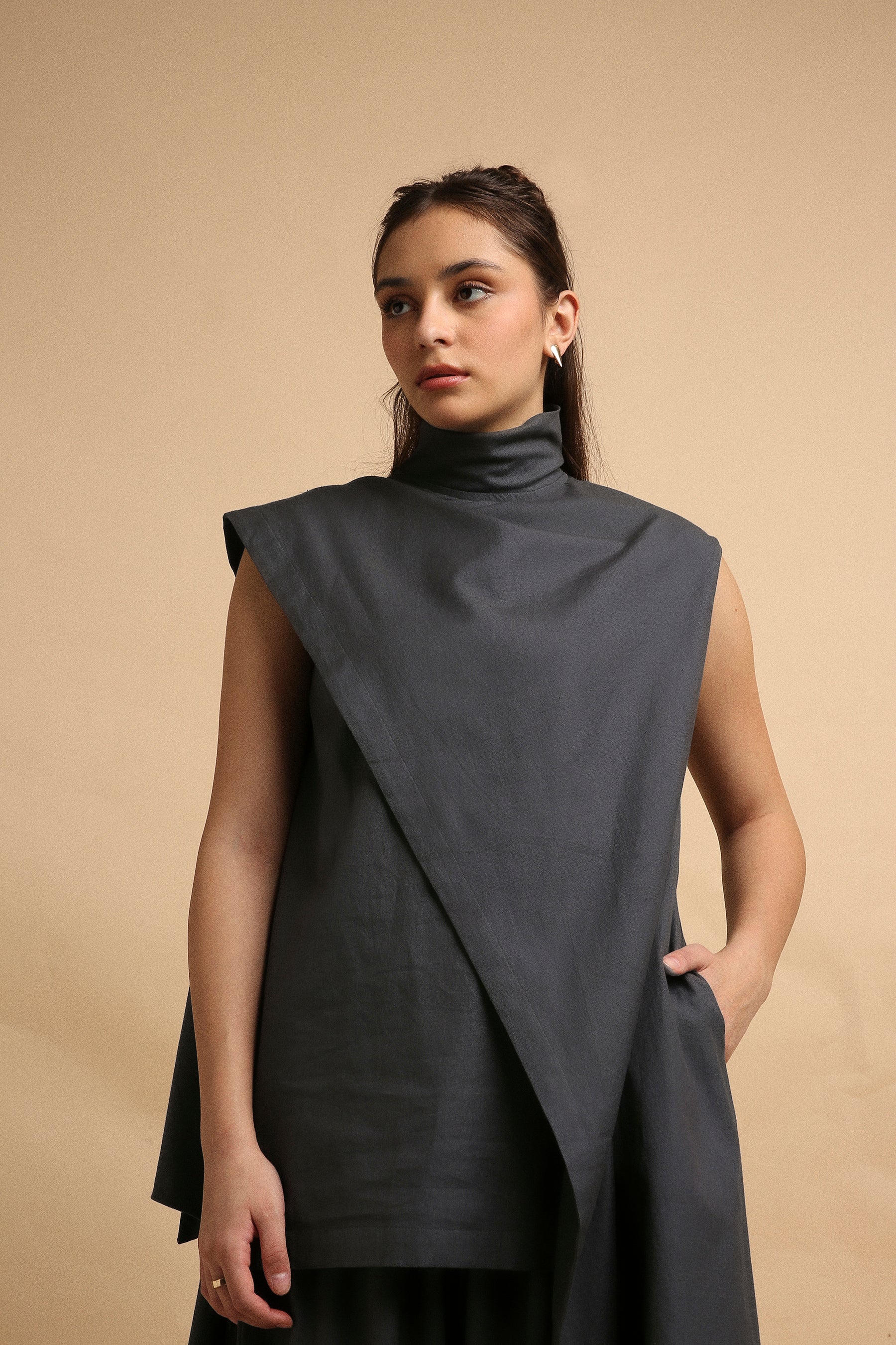 Ash Gray Toga Co-Ord Set (2 PCS) - Mati