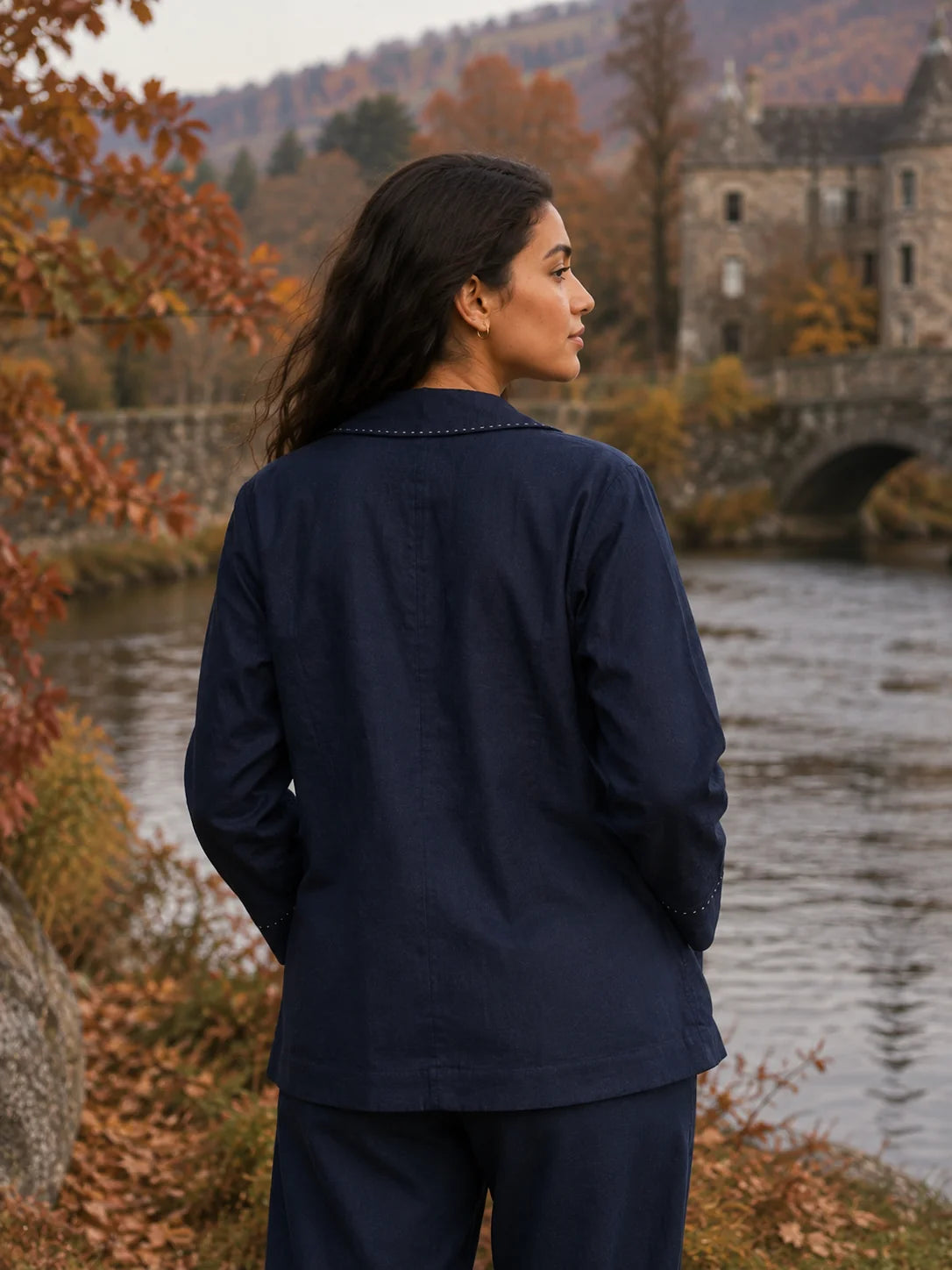 NAVY GIRL & DOG EMB BLAZER