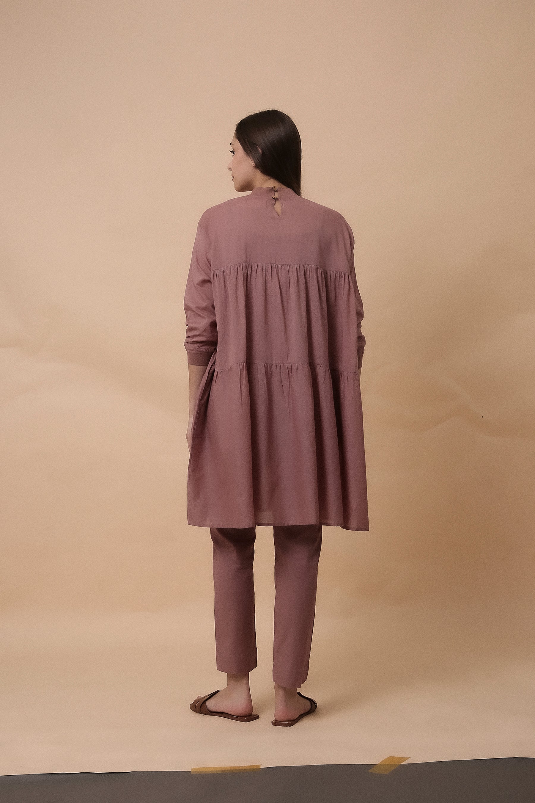 Blush Mul Rib Vena Co-Ord Set (2 PCS)- Mati