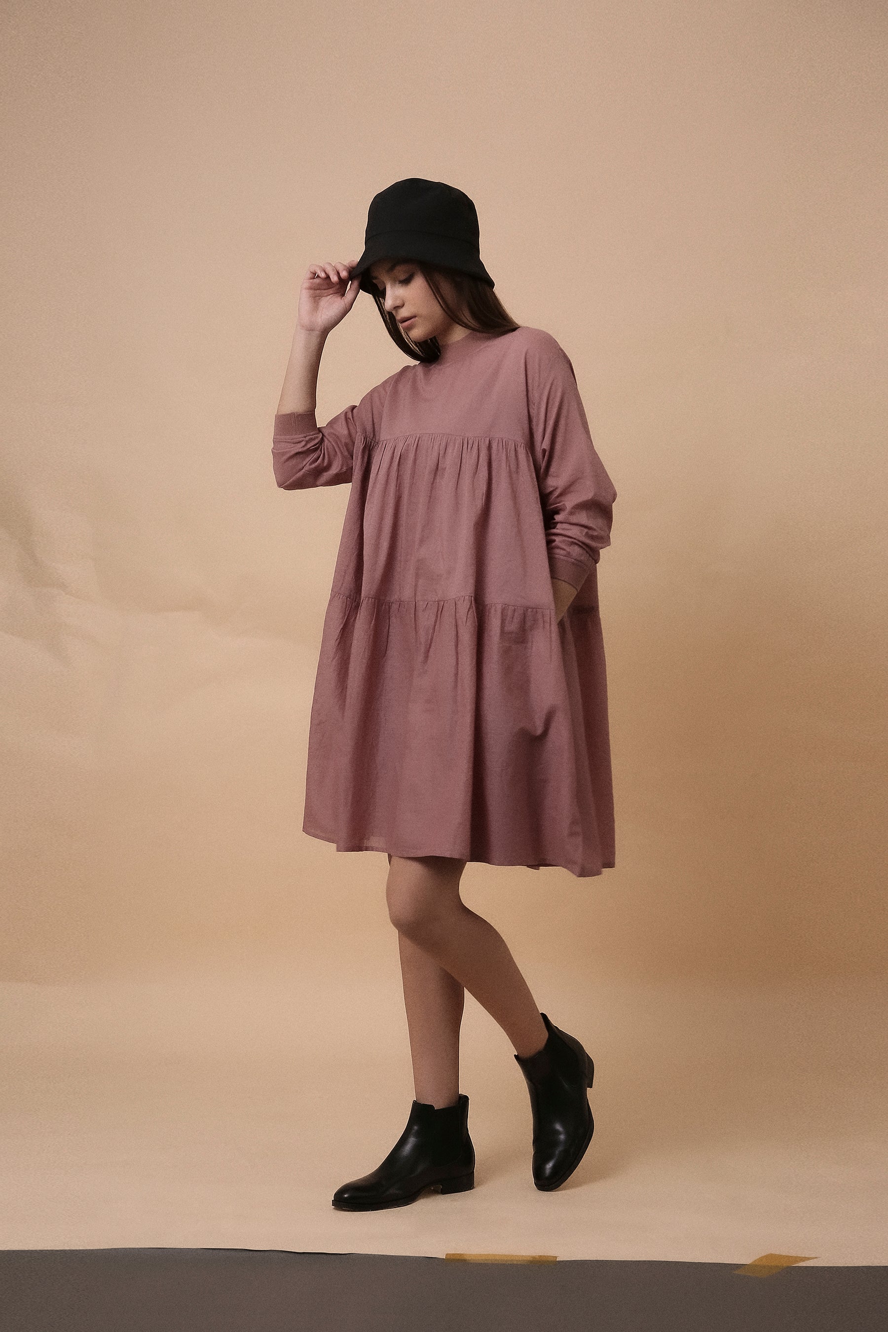 Blush Mul Rib Vena Dress- Mati