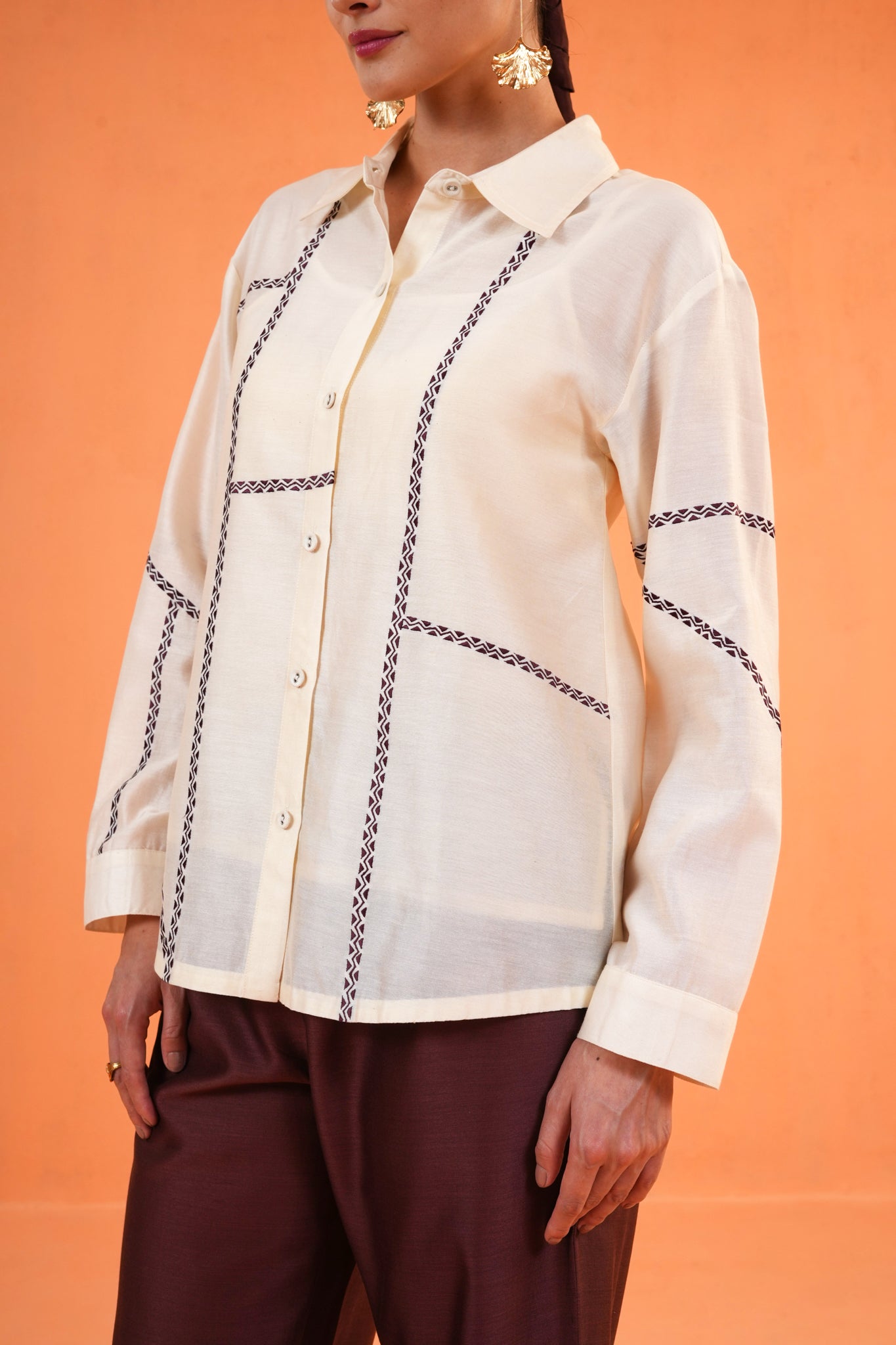ORIGANI Brown Mosaic Co-ord Set