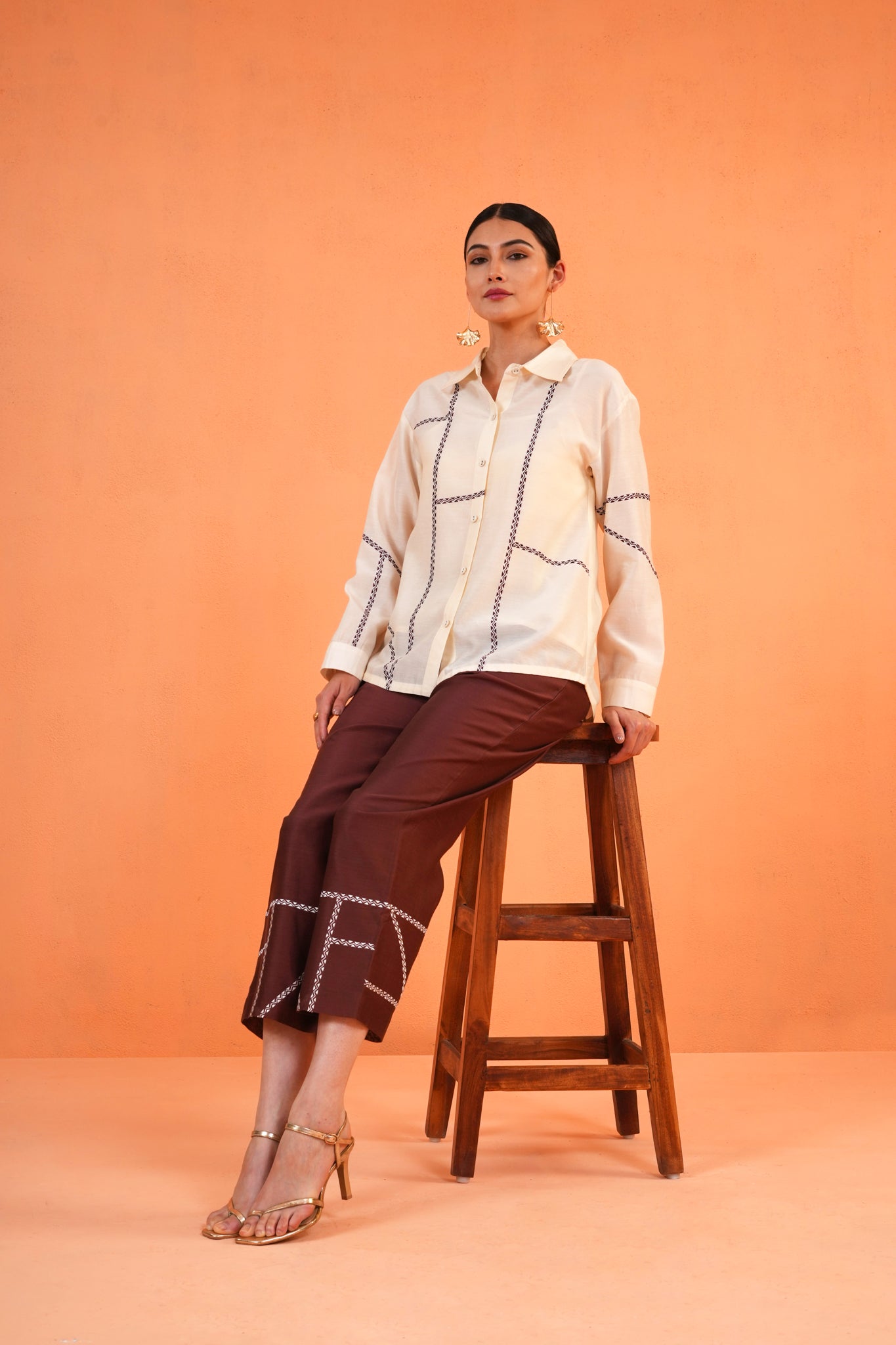 ORIGANI Brown Mosaic Co-ord Set