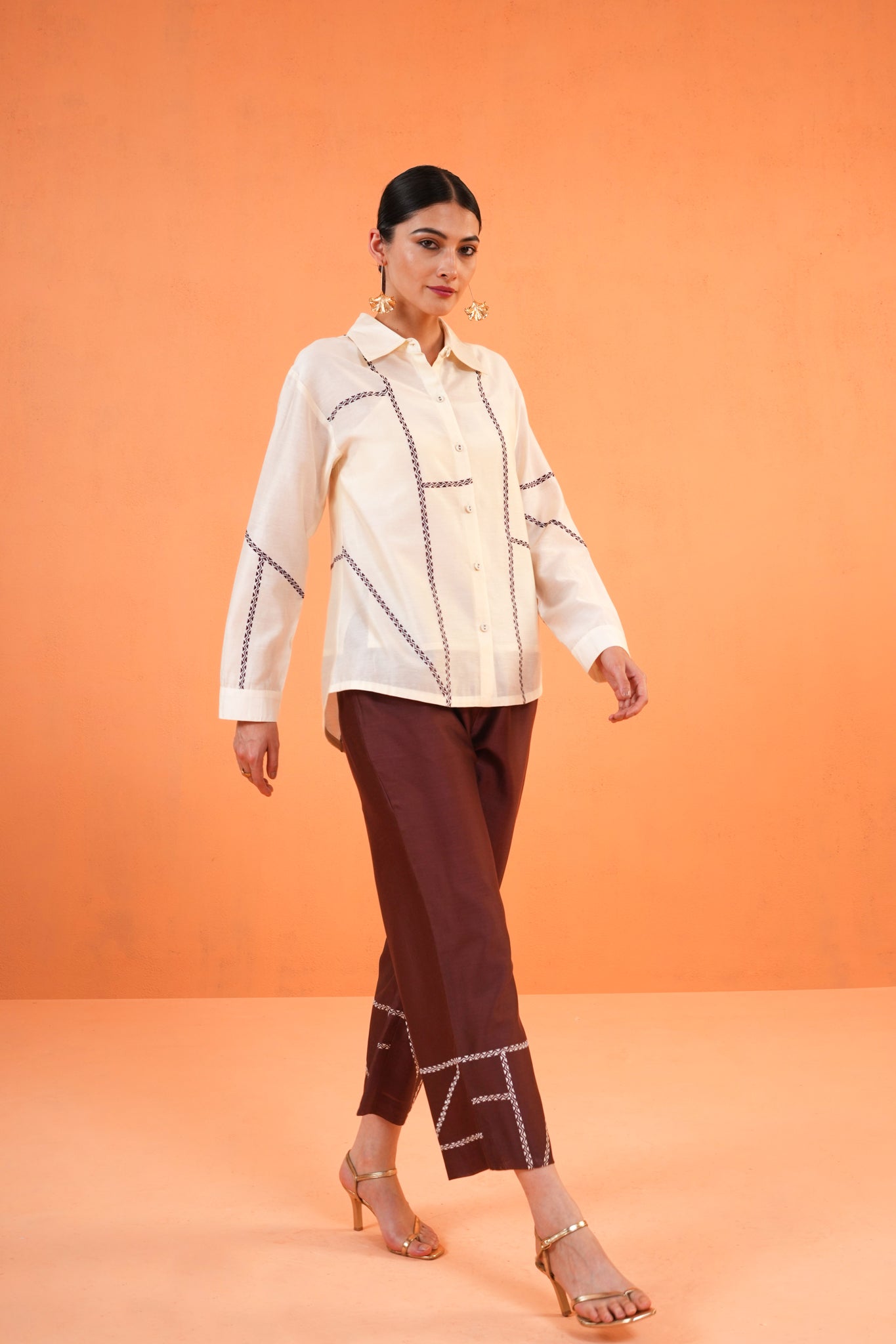 ORIGANI Brown Mosaic Co-ord Set