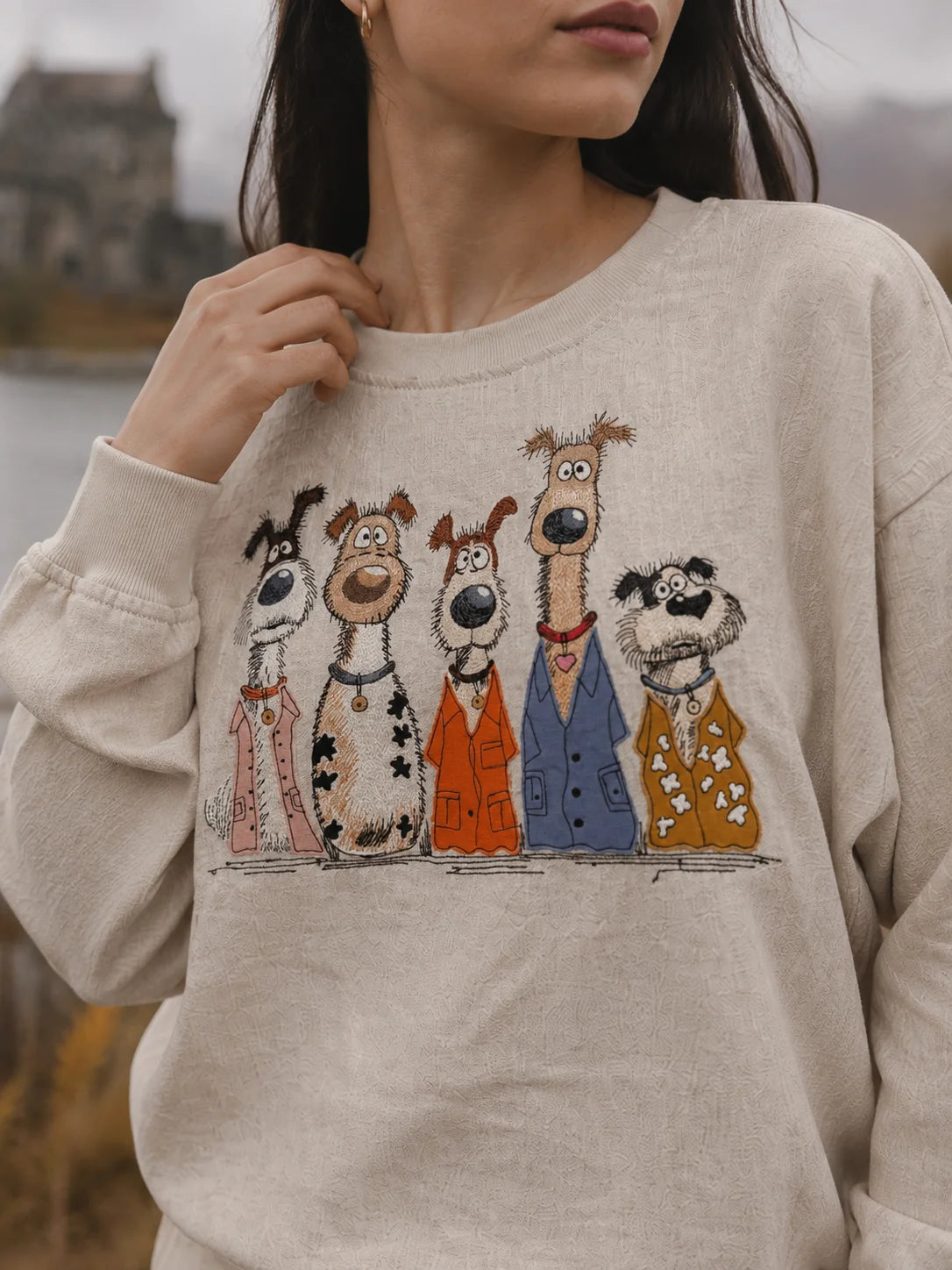 OATMEAL 5 DOGS SWEATSHIRT