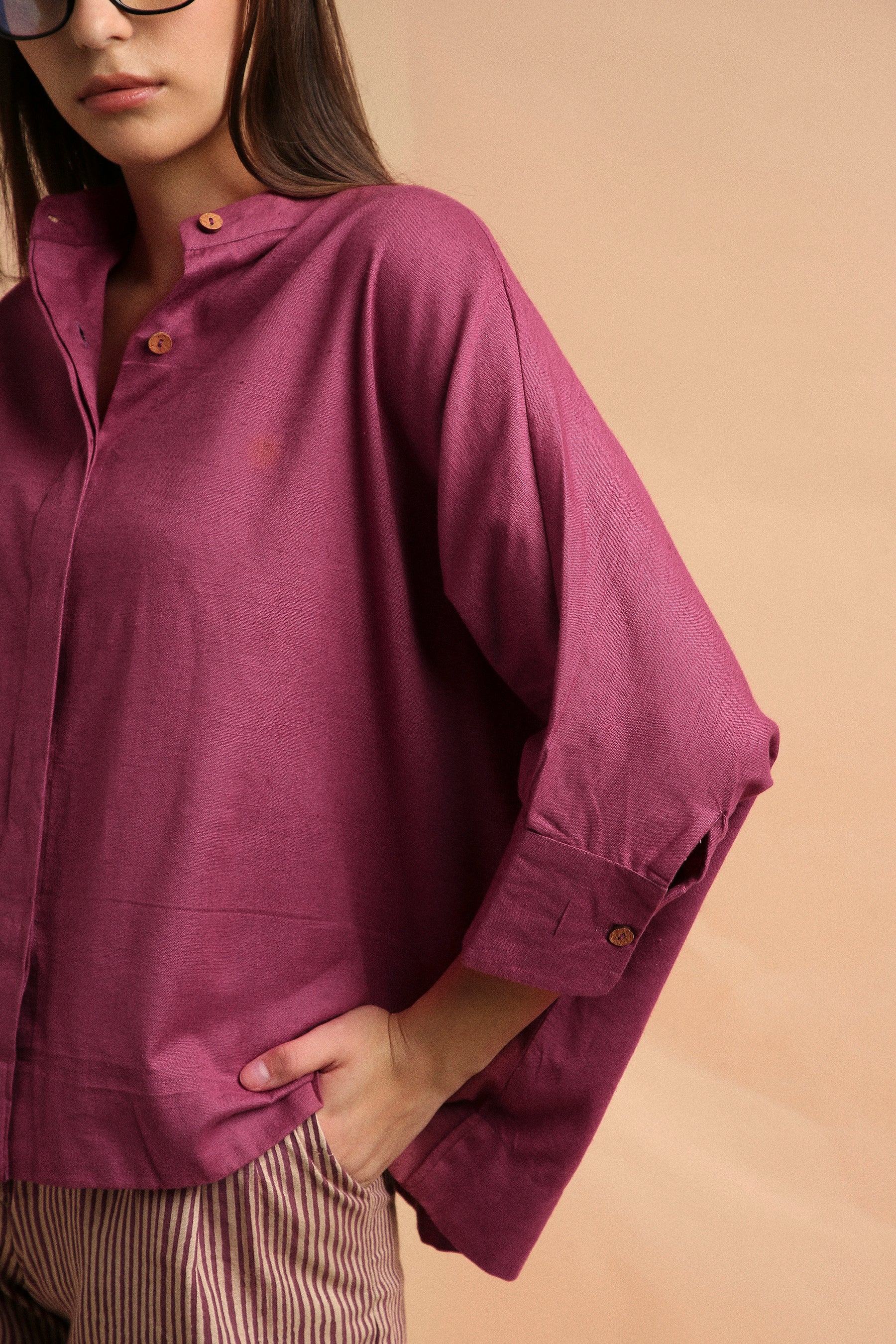 Mauve Oversized Ret Shirt- Mati